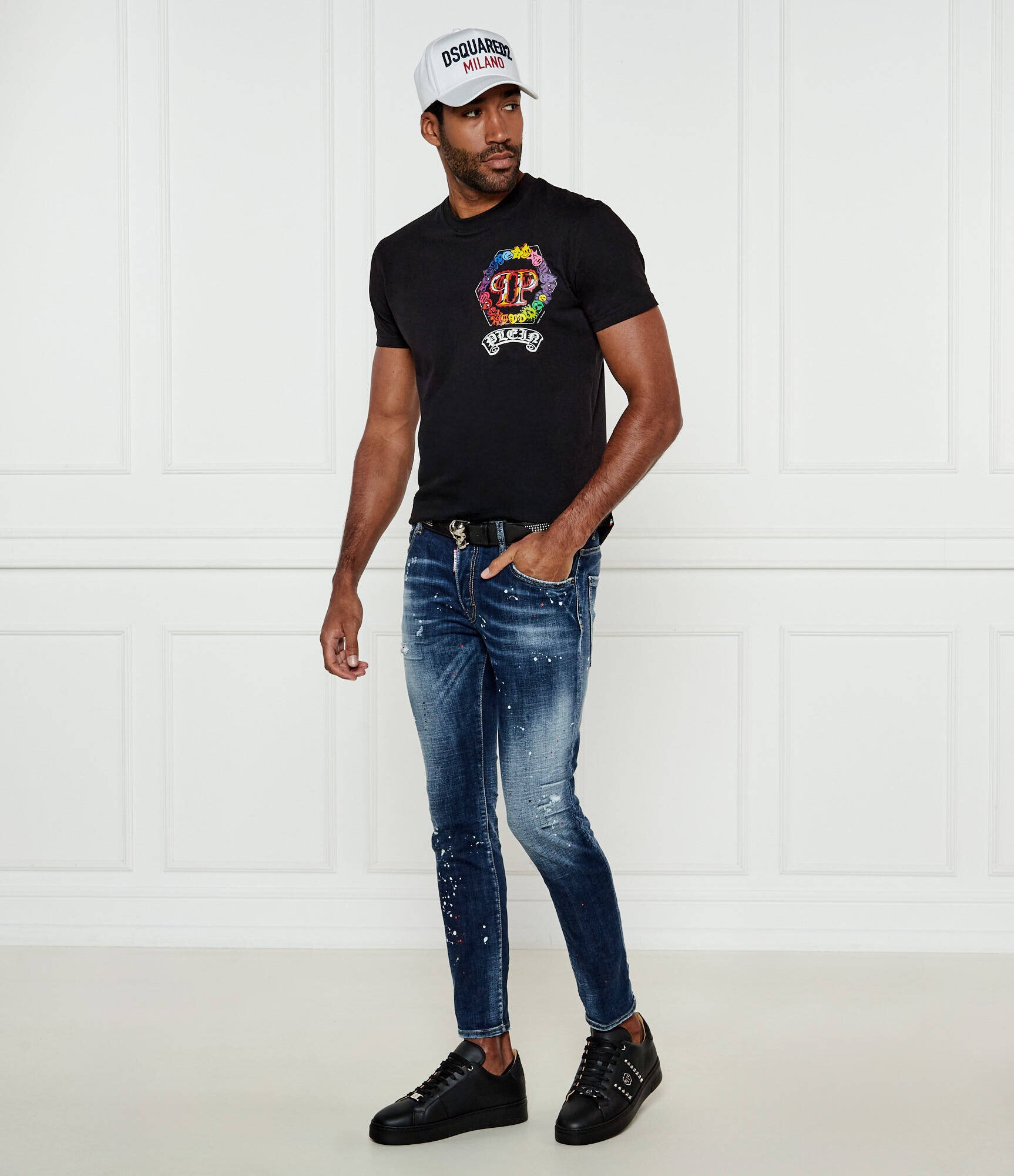 Philipp Plein De piele sneakers Lo-Top