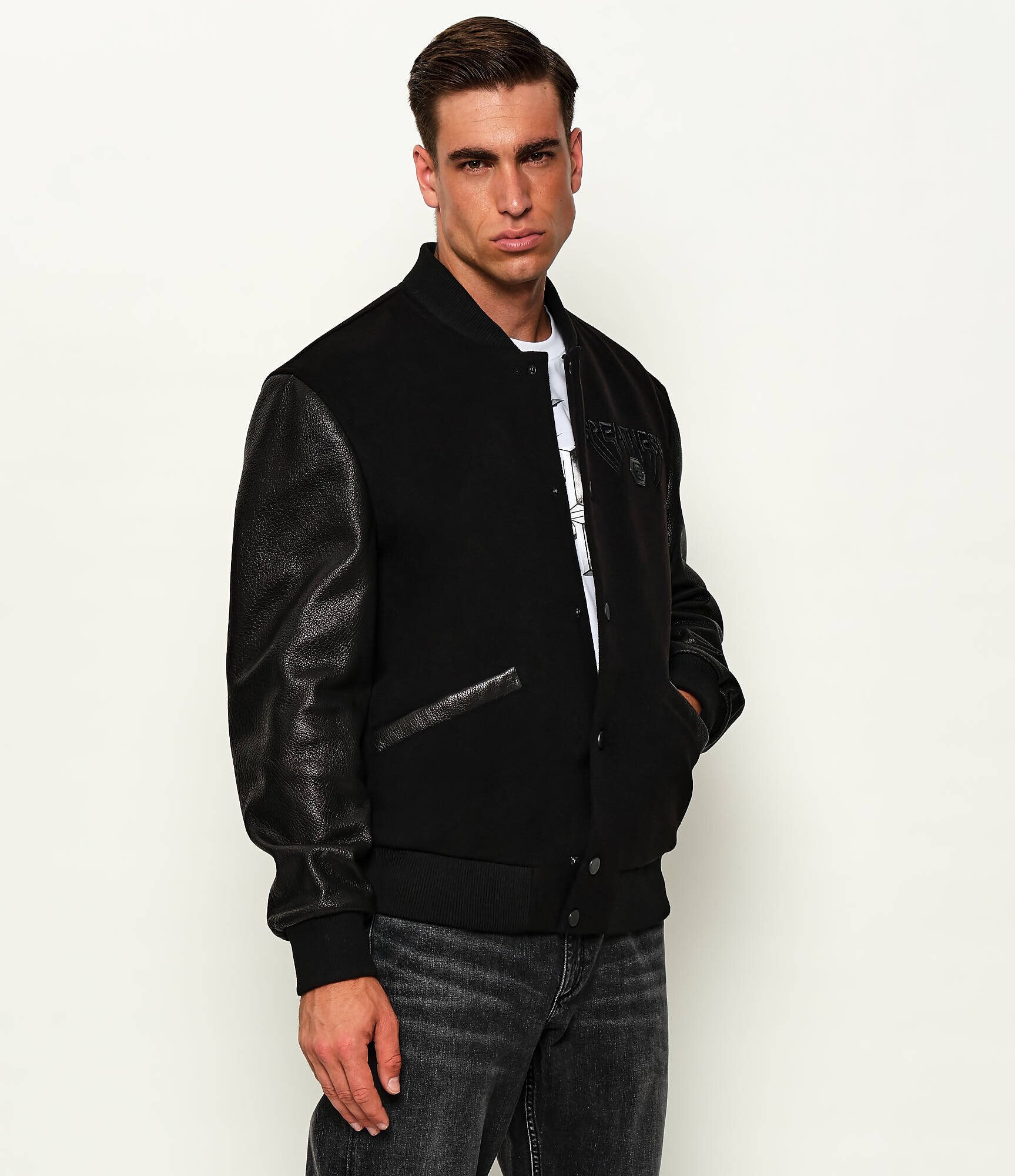 Philipp Plein Geacă bomber | regular fit cu adaos de piele