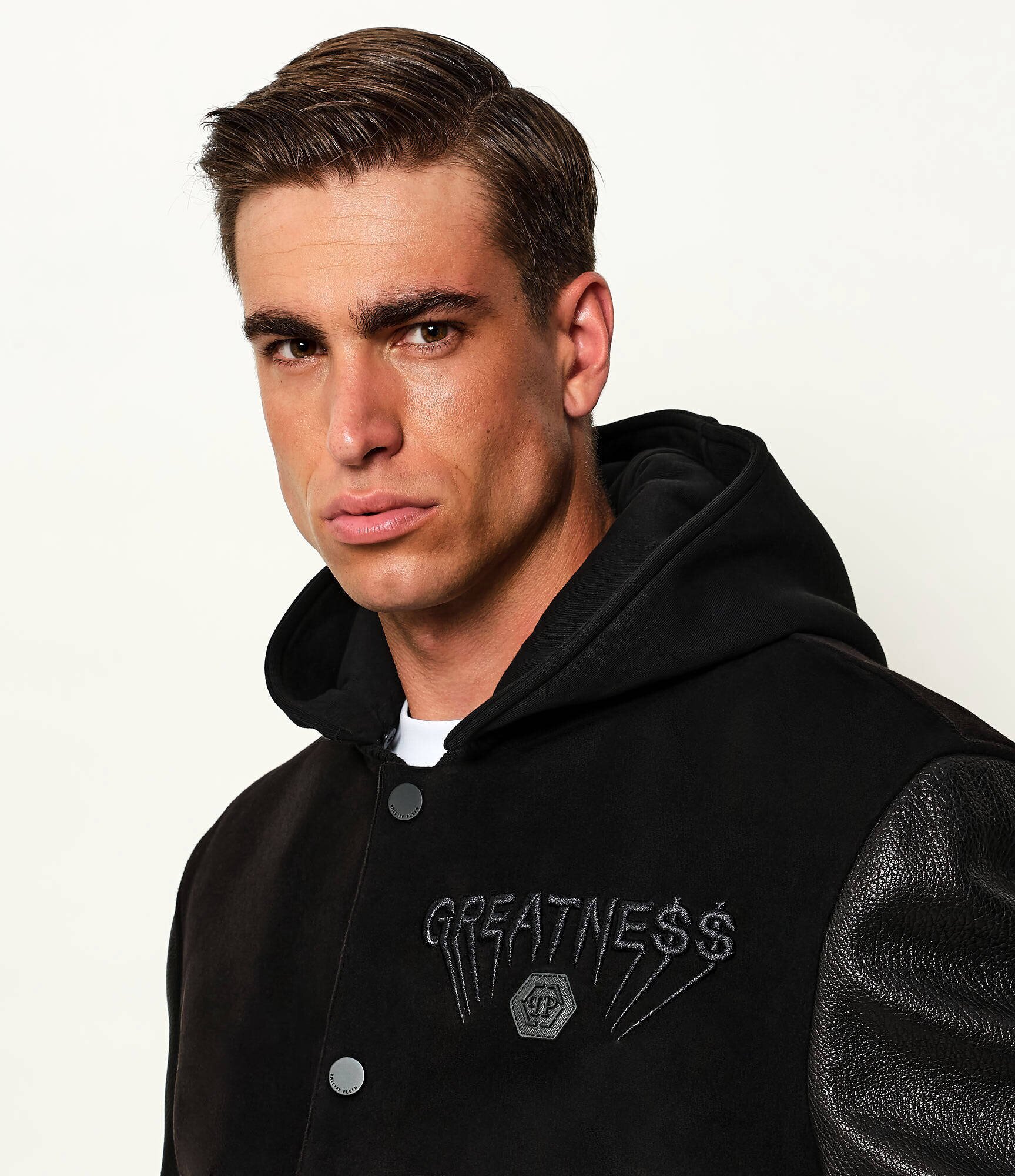 Philipp Plein Geacă bomber | regular fit cu adaos de piele