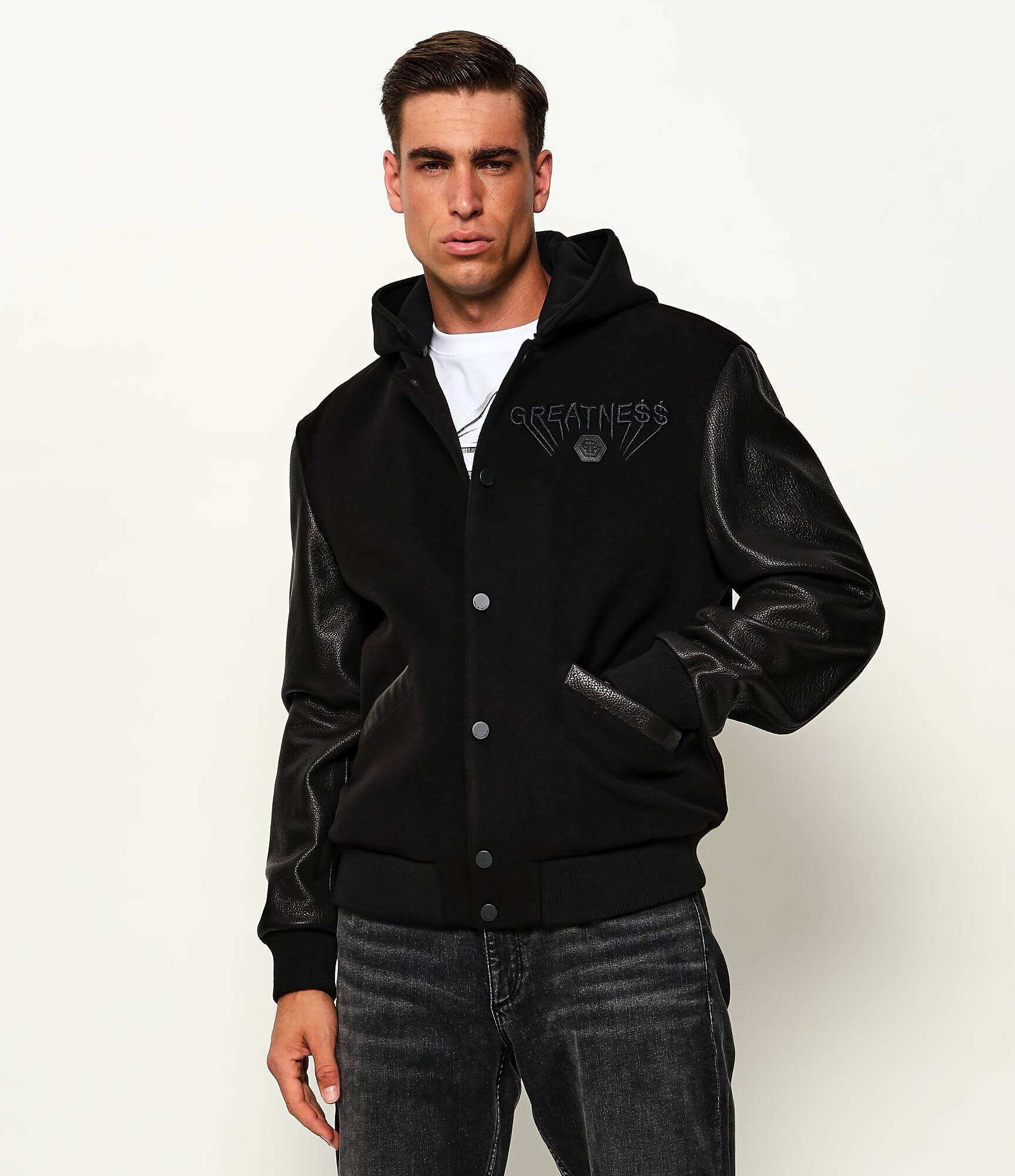 Philipp Plein Geacă bomber | regular fit cu adaos de piele