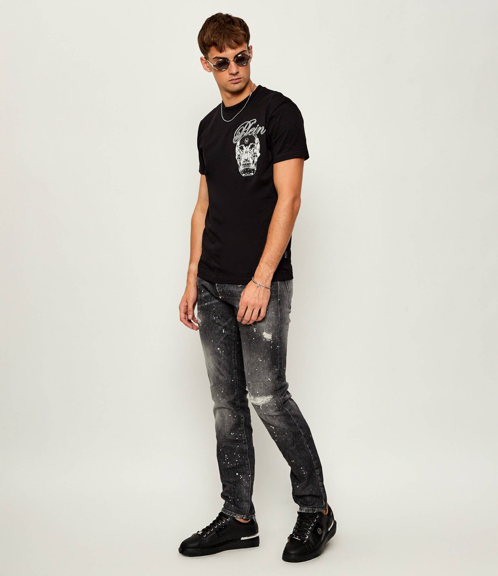 Philipp Plein Teniși din piele Hexagon