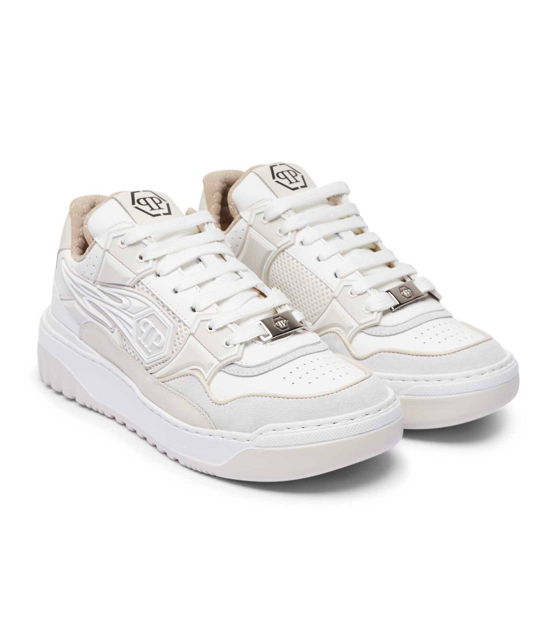 Philipp Plein Teniși din piele Lo-top Strass Hexagon | piele întoarsă