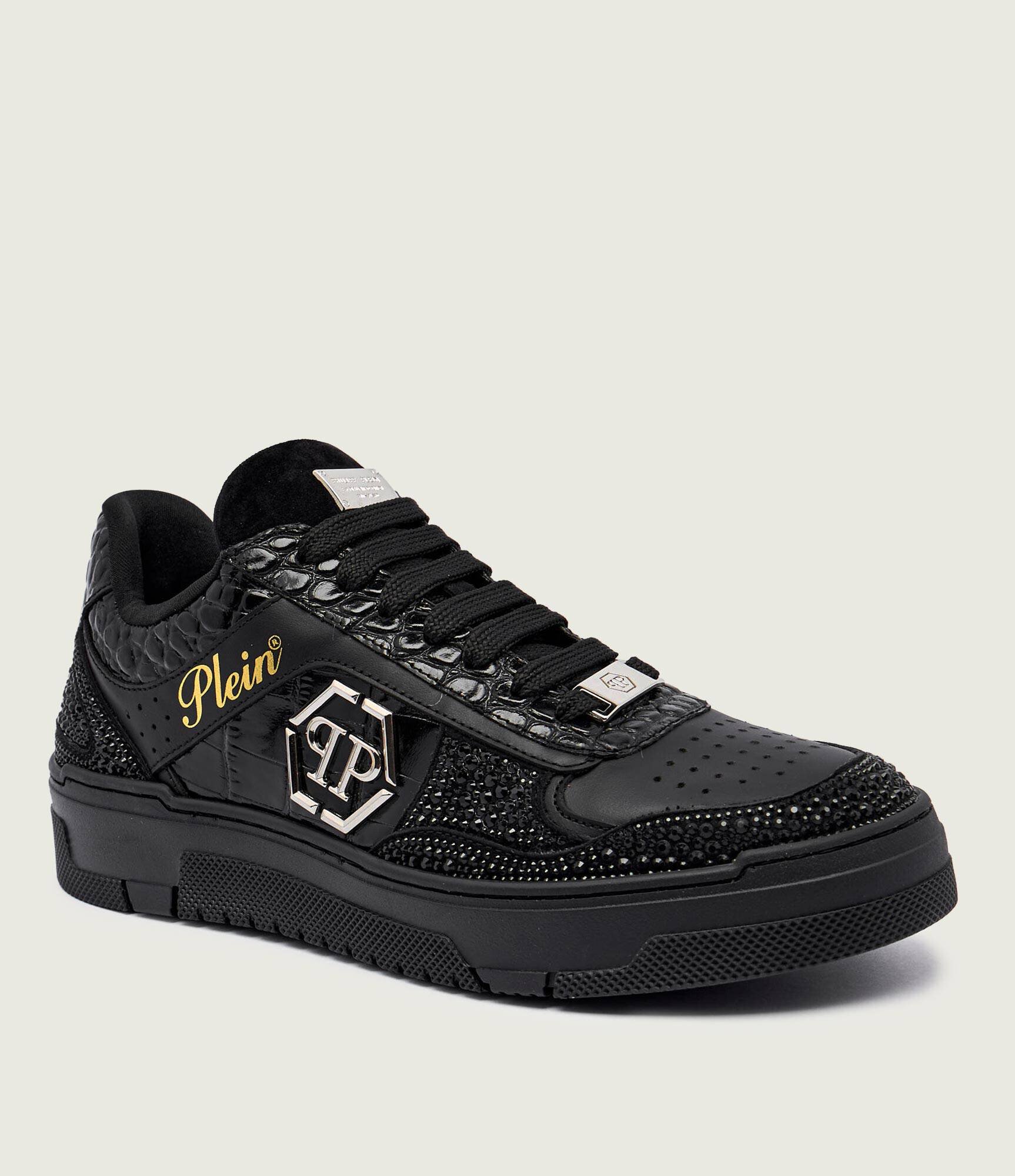 Philipp Plein Teniși din piele Mix Strass Cocco