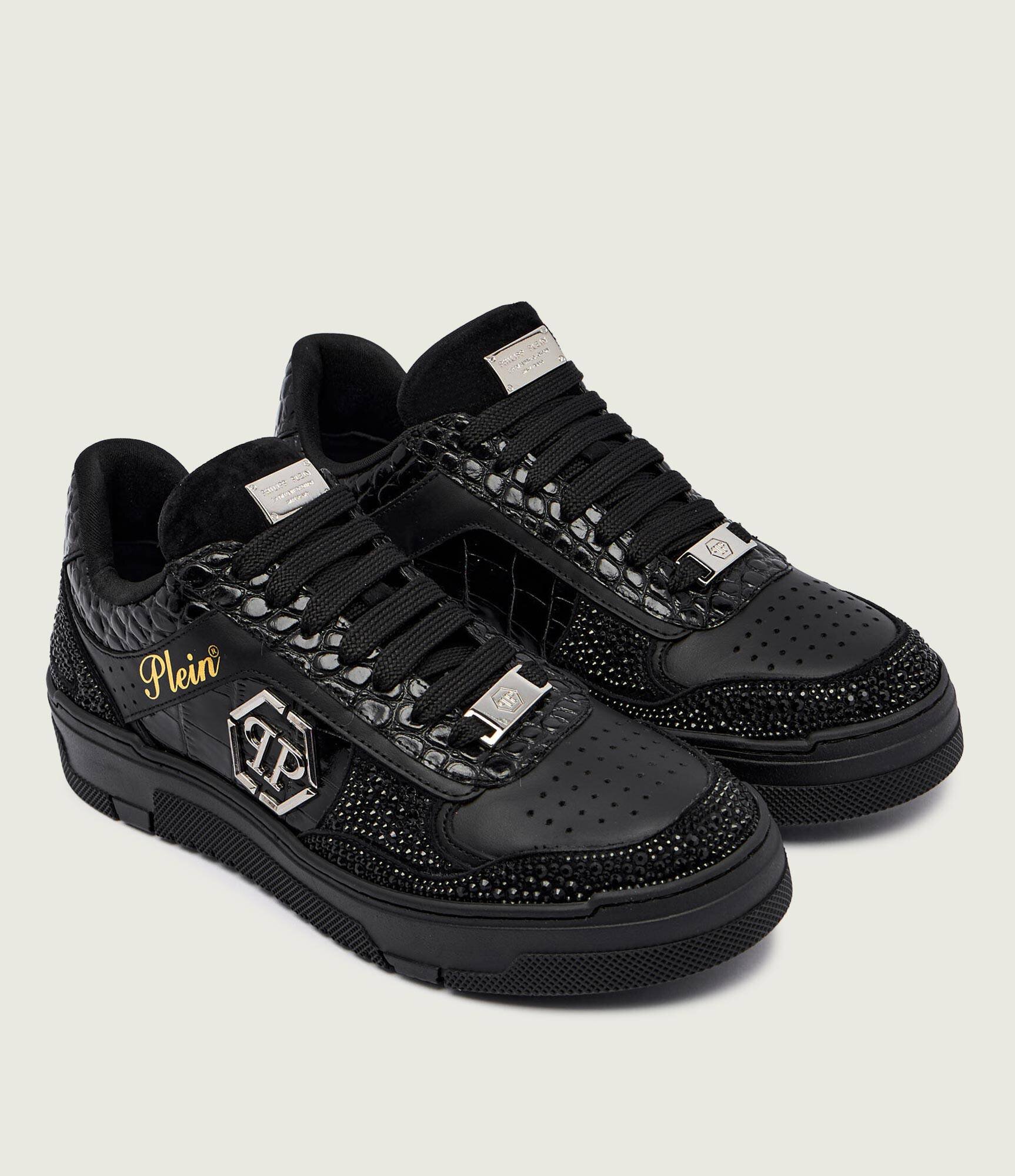 Philipp Plein Teniși din piele Mix Strass Cocco
