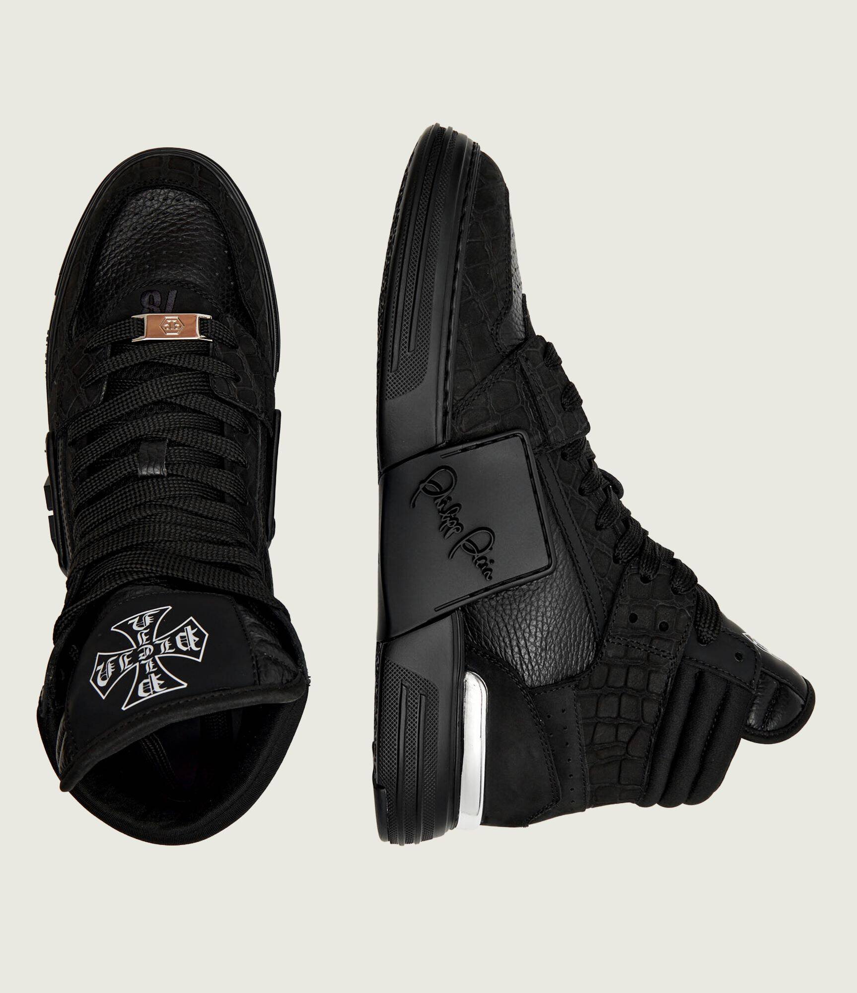 Philipp Plein Teniși din piele Nubuck Mid top Phantom