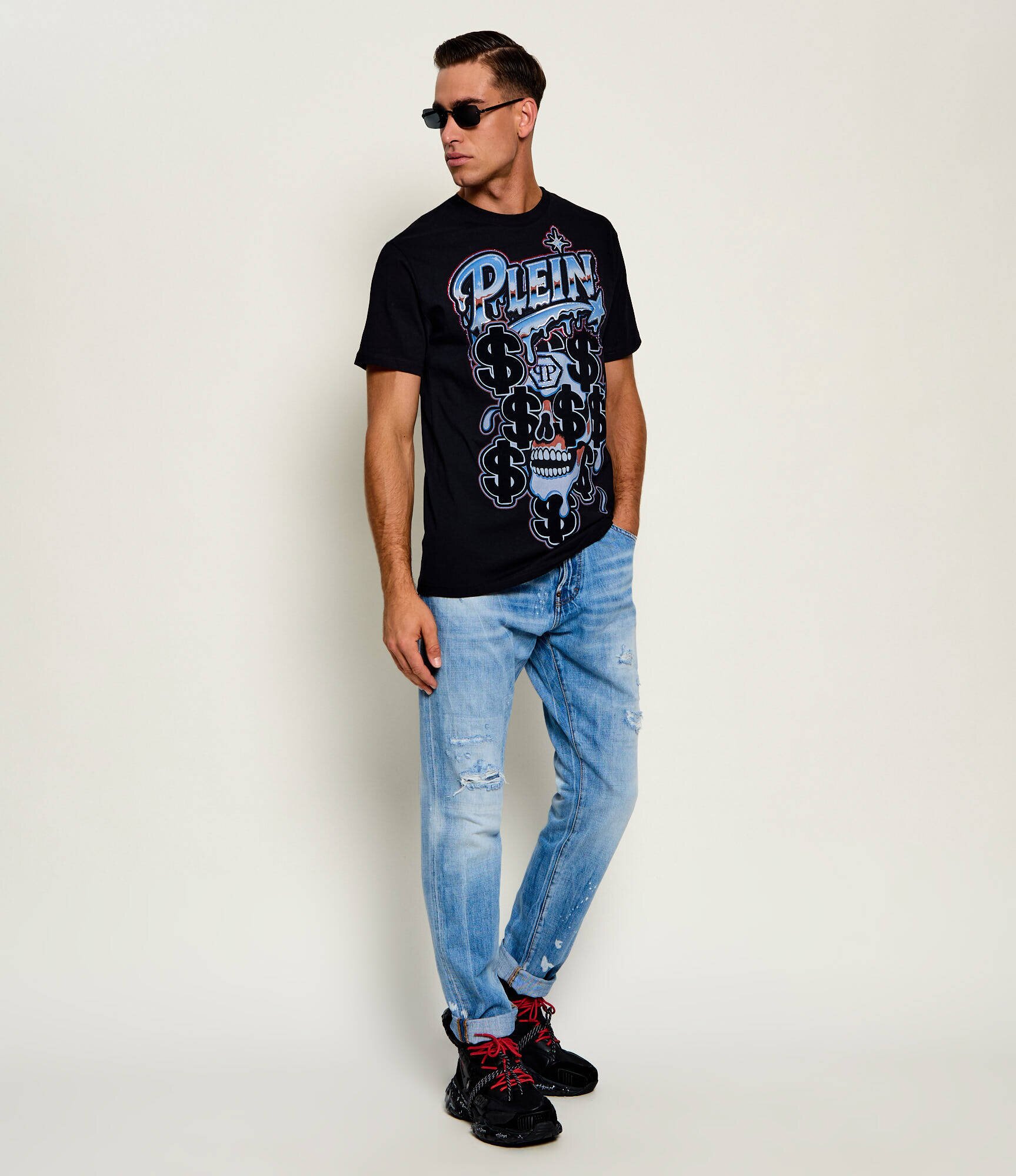 Philipp Plein Tricou Dollar Dripping Skull | regular fit