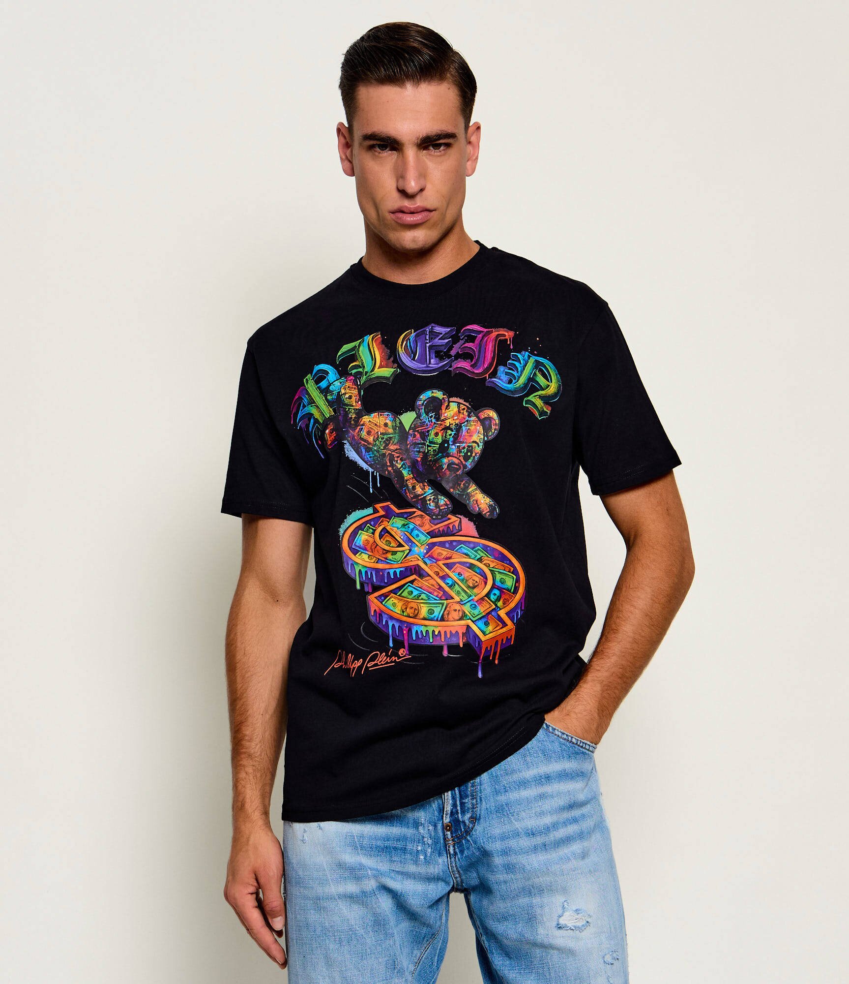 Philipp Plein Tricou Multicolor Teddy Dollar | regular fit