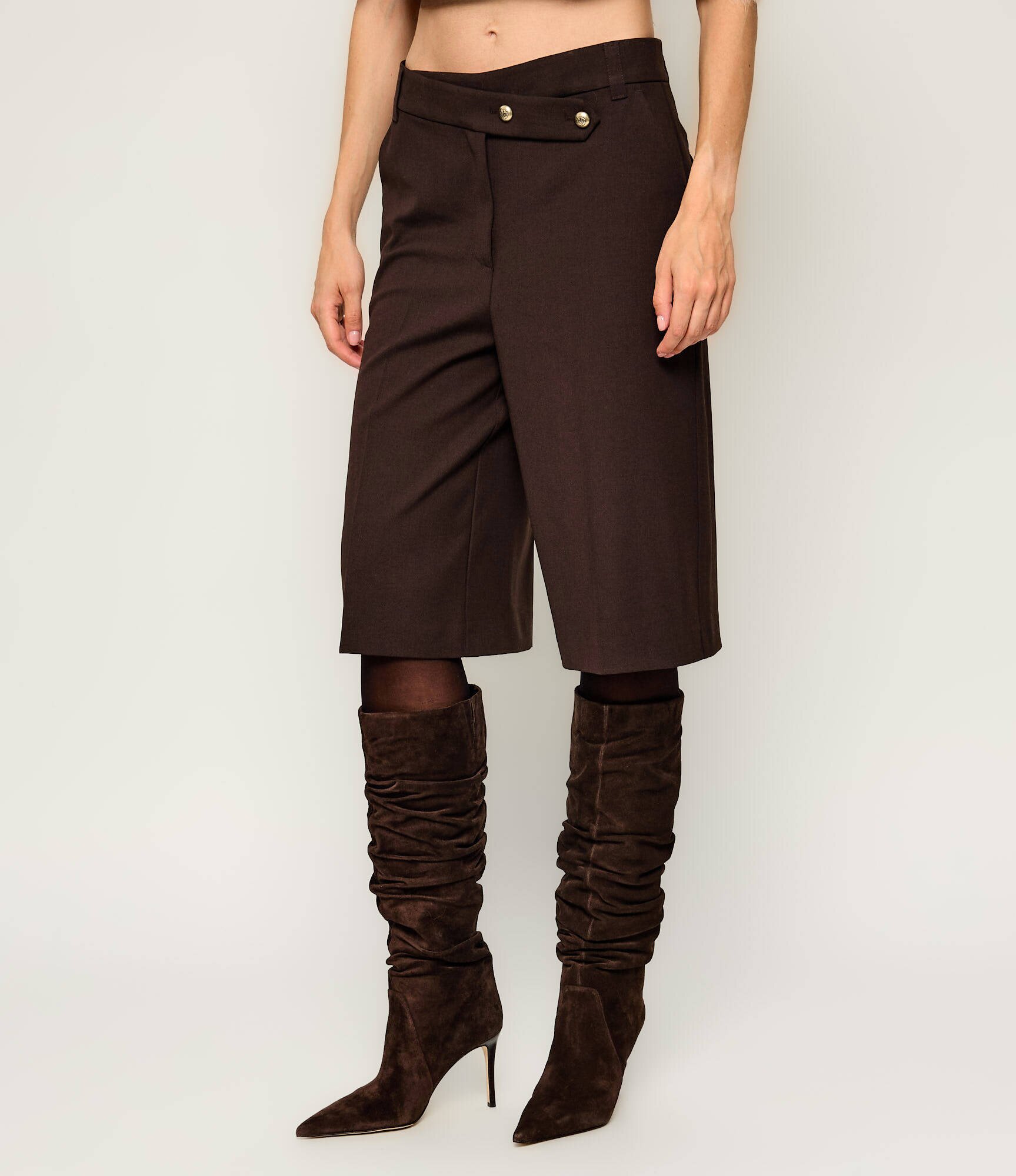 Pinko Bermude Merlot | Relaxed fit cu adaos de lână