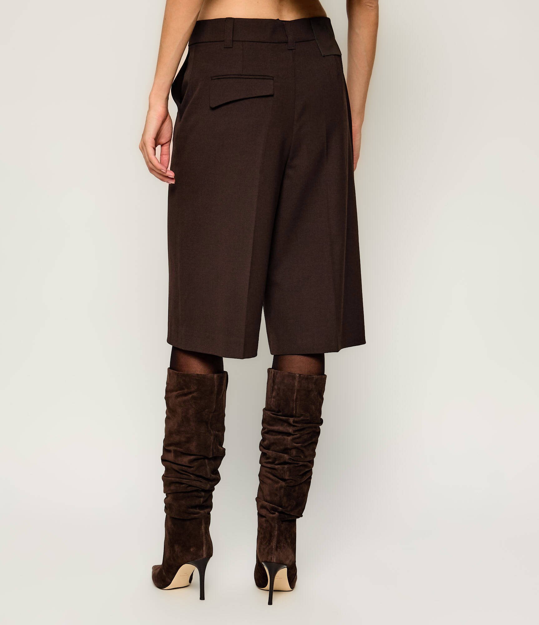 Pinko Bermude Merlot | Relaxed fit cu adaos de lână