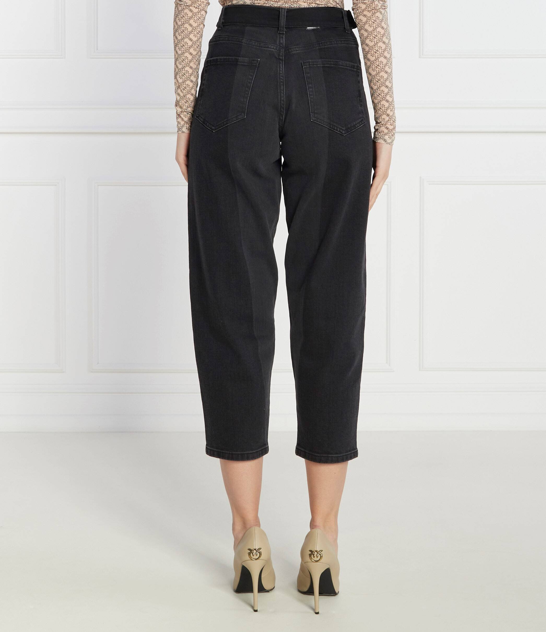 Pinko Blugi MADDIE BELT MOM FIT DENIM BLA | Regular Fit