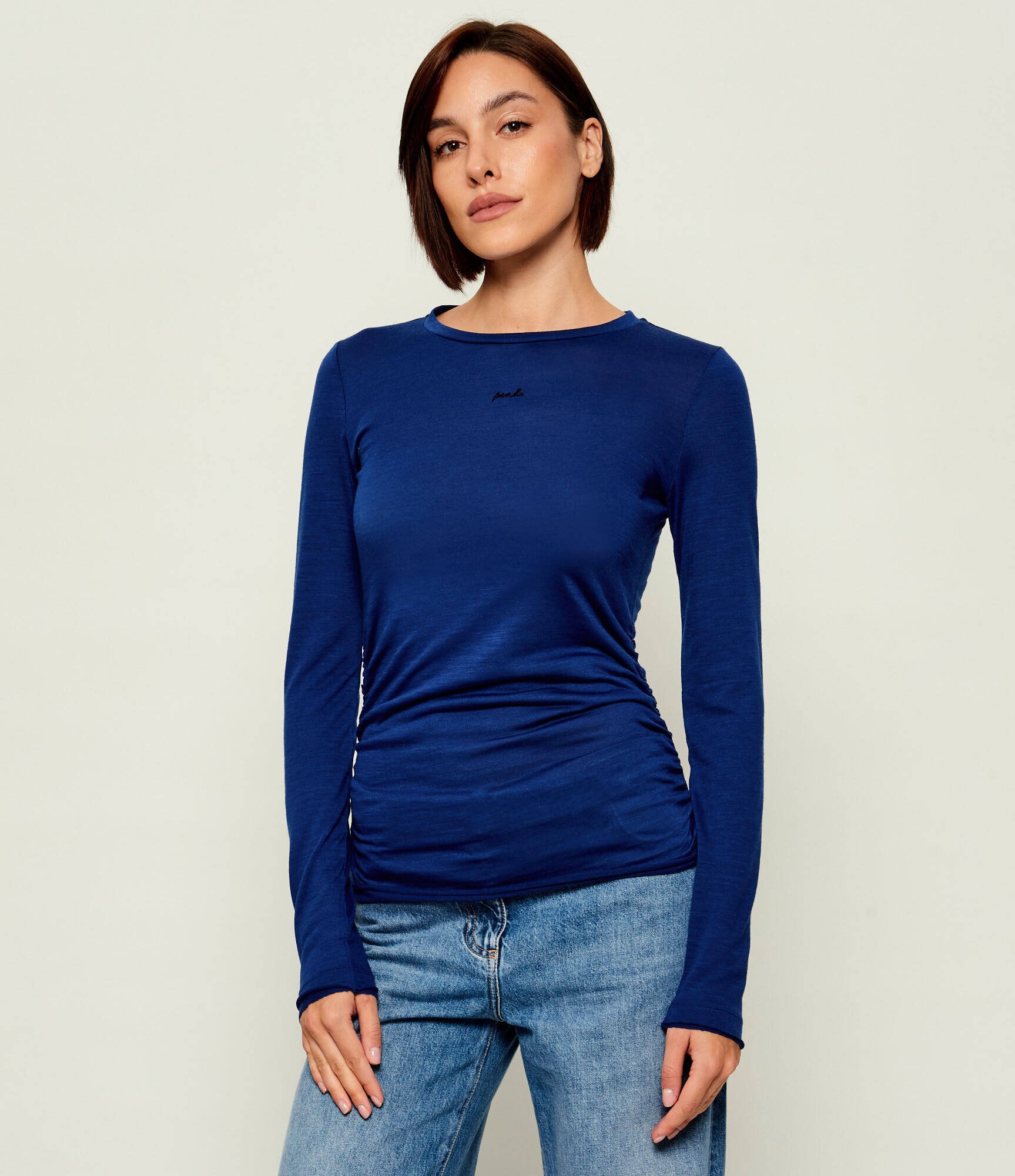 Pinko Bluză Perle | Slim Fit cu adaos de lână