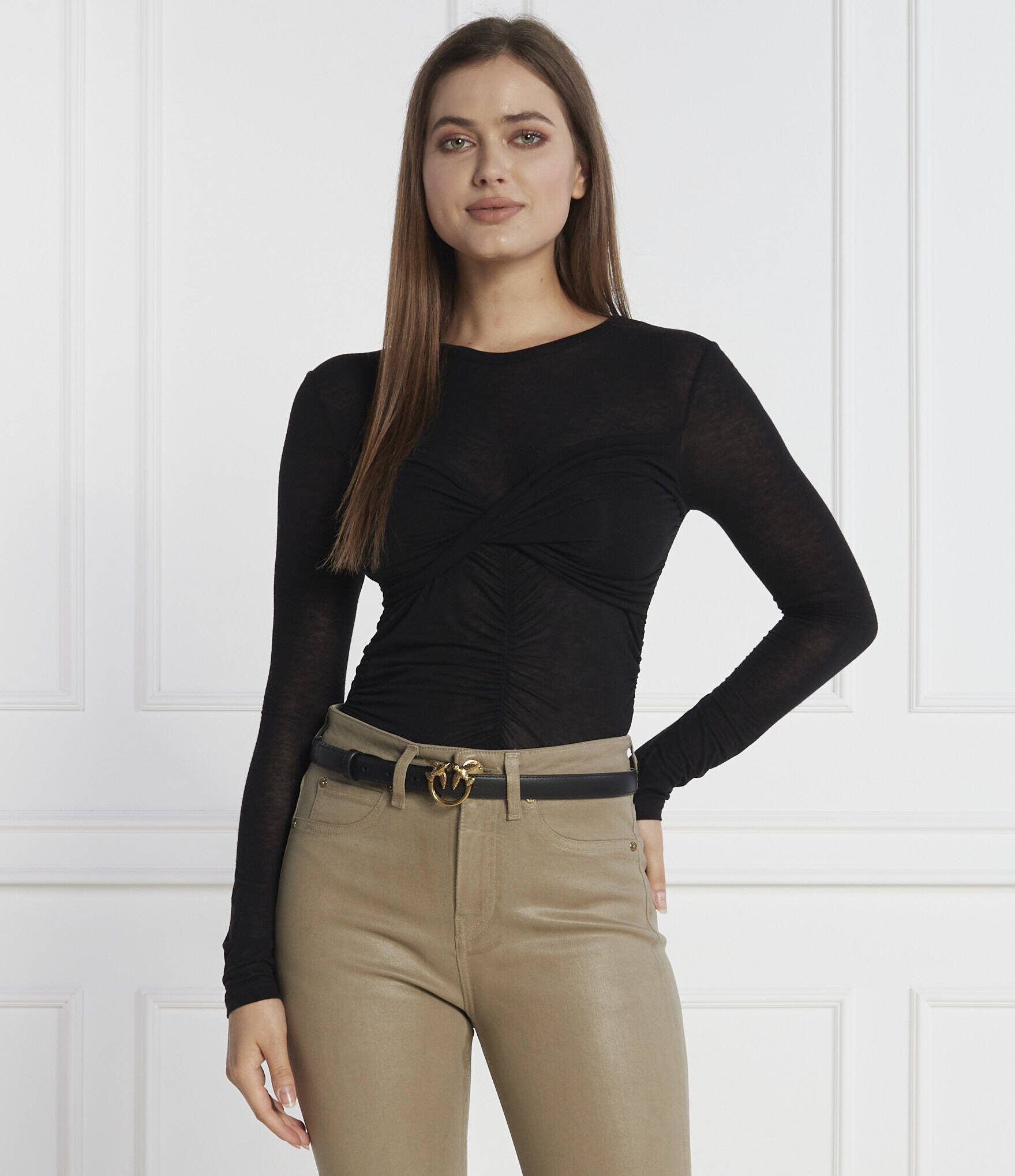 Pinko Bluză | Slim Fit cu adaos de cașmir
