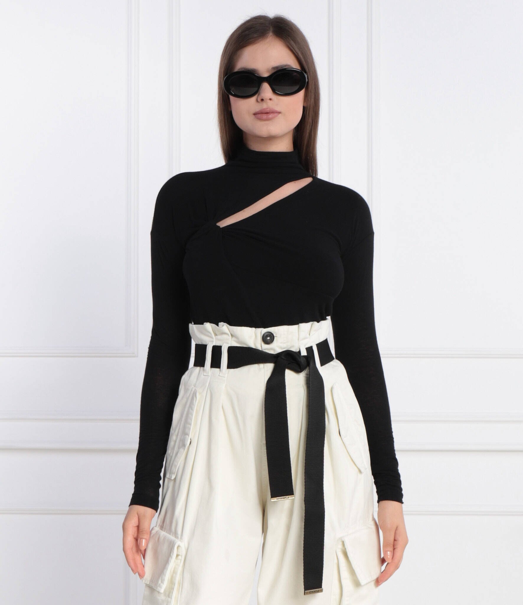 Pinko Bluză | Slim Fit cu adaos de cașmir