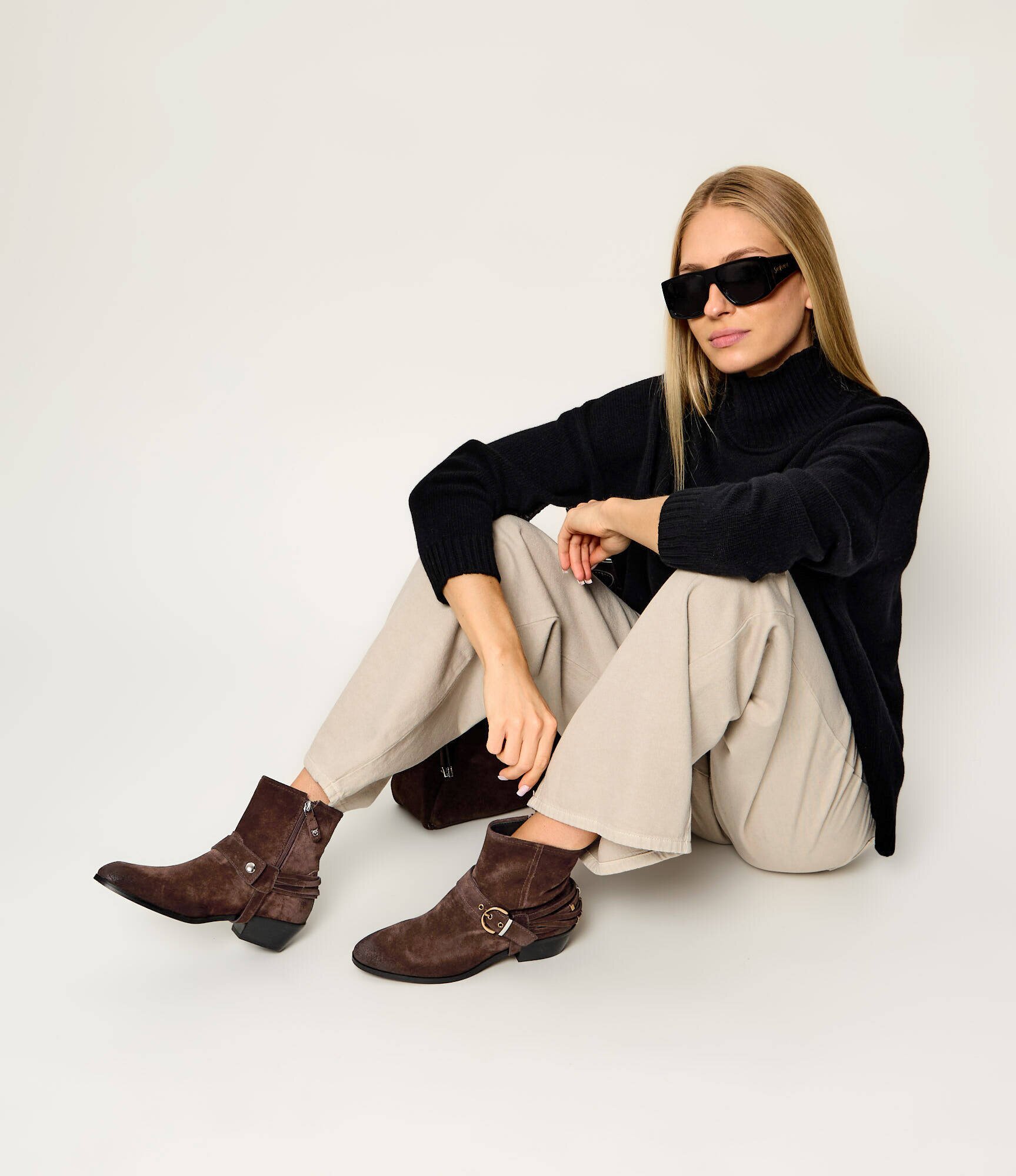 Pinko Botine cu toc Jane 07 | piele întoarsă