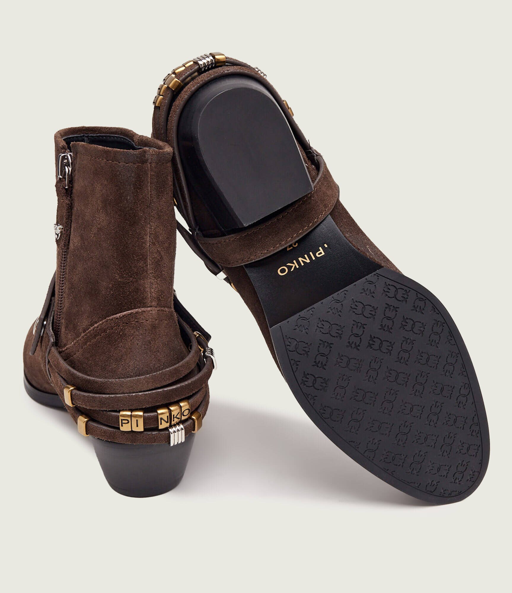 Pinko Botine cu toc Jane 07 | piele întoarsă
