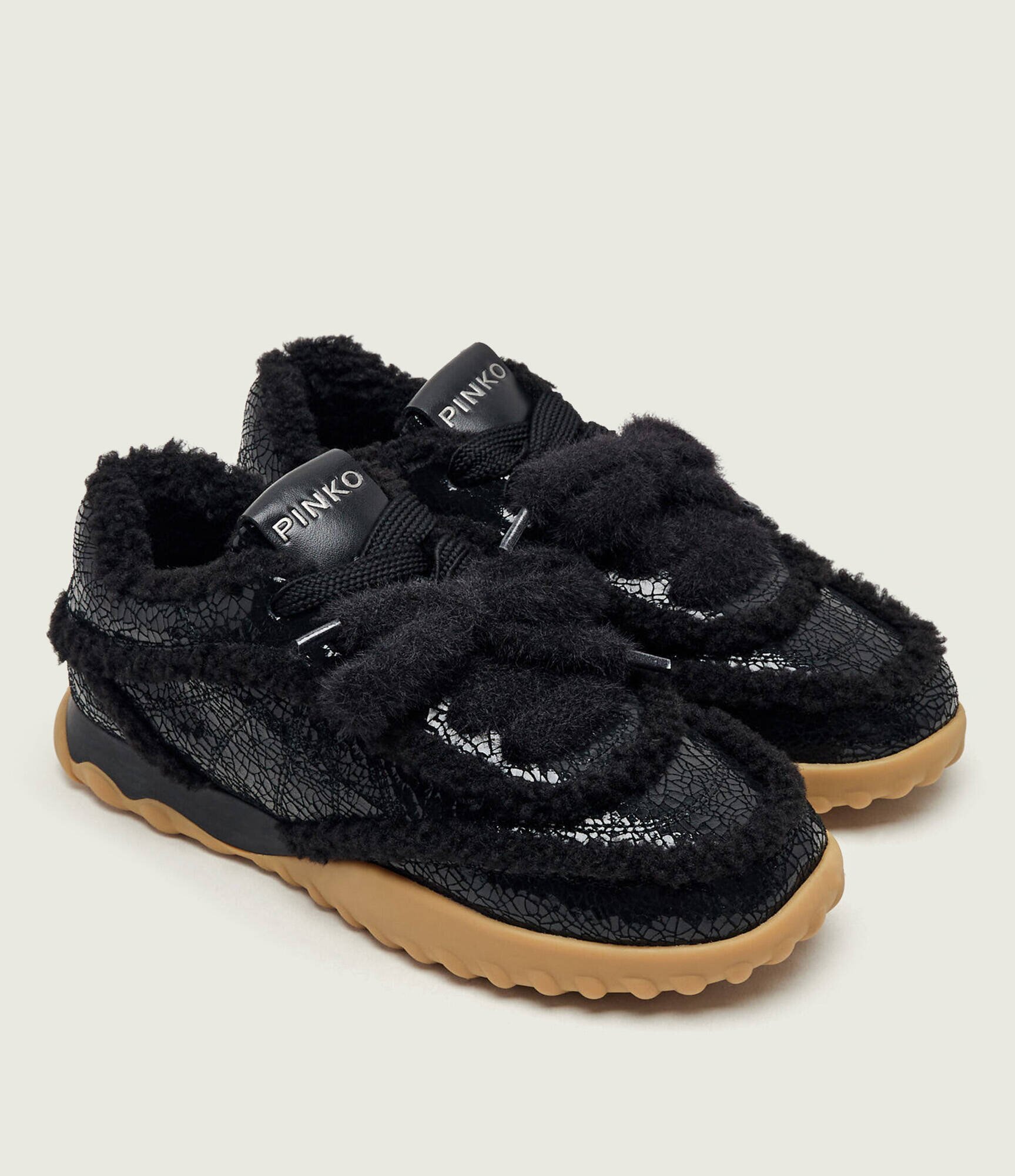 Pinko Căptușite teniși din piele Gea 02 | shearling