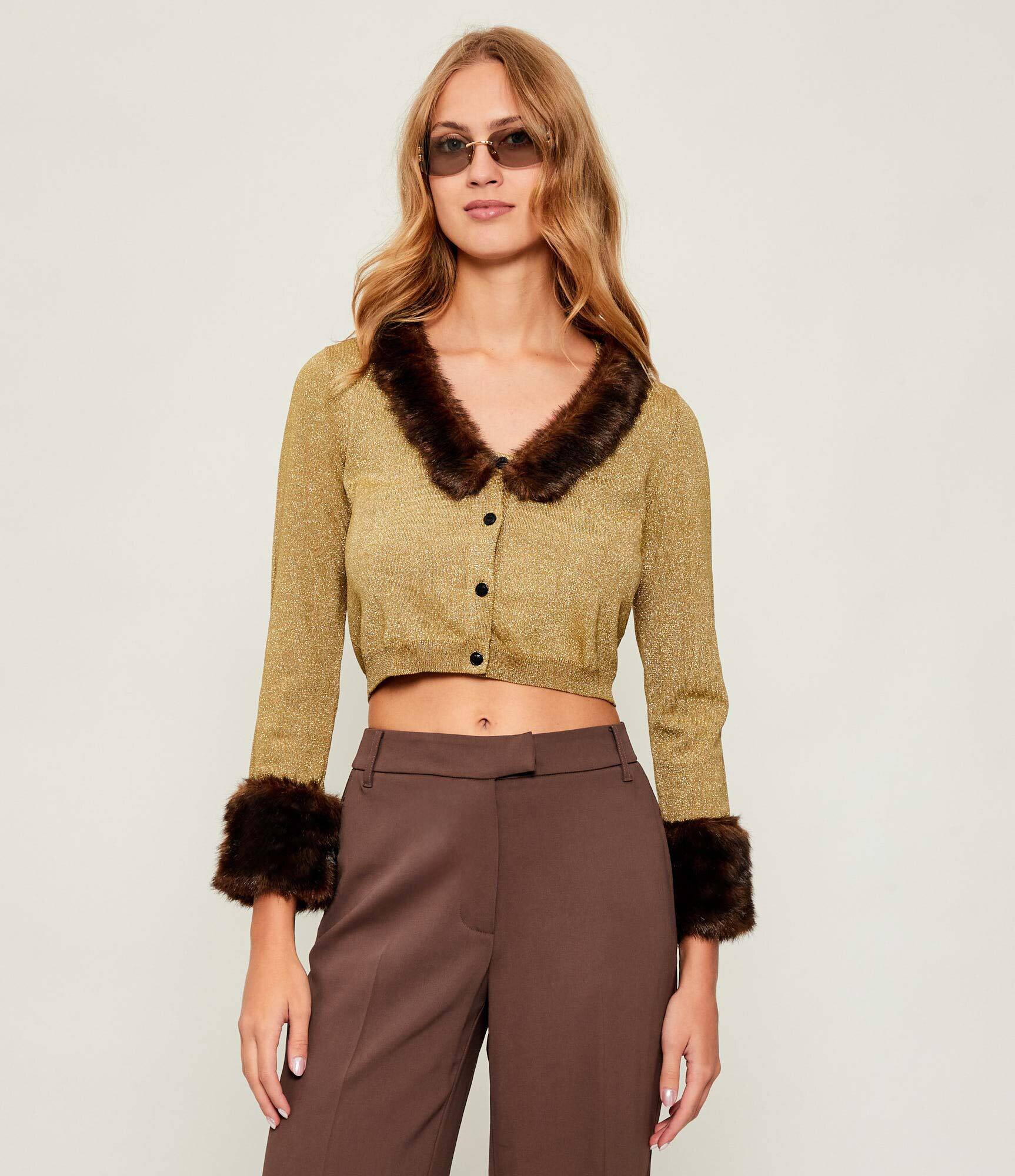 Pinko Cardigan 2w1 BLUE LAGOON | Cropped Fit