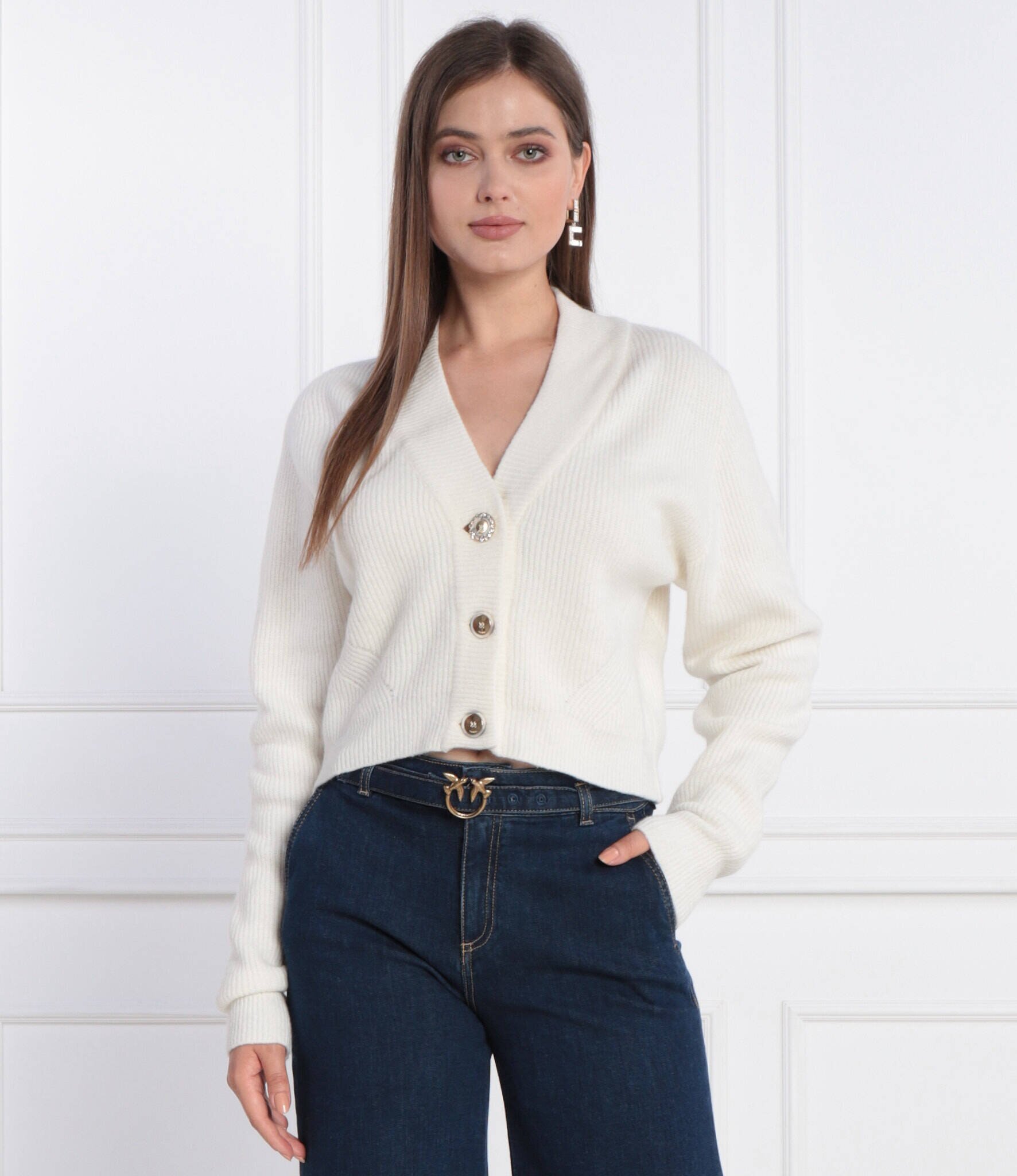 Pinko Cardigan | Cropped Fit cu adaos de lână