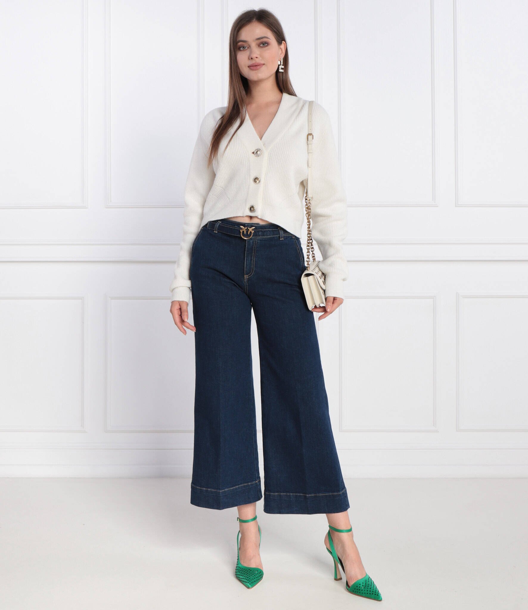 Pinko Cardigan | Cropped Fit cu adaos de lână
