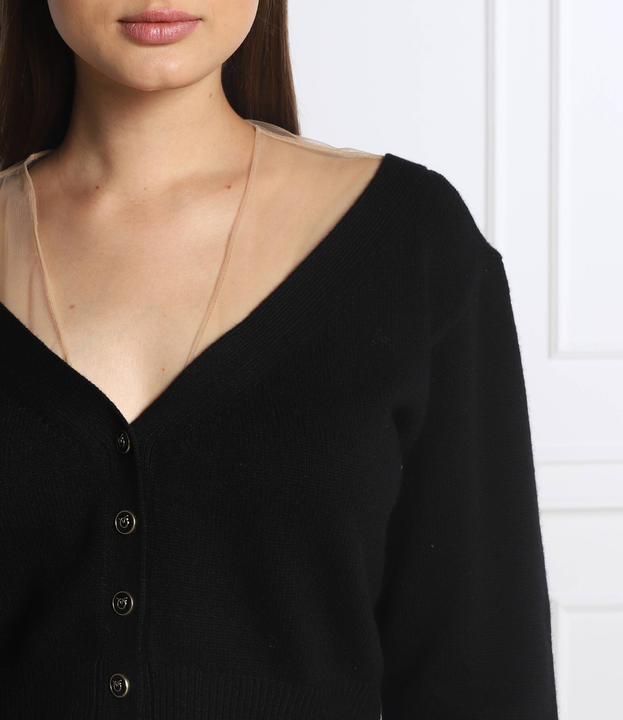Pinko Cardigan INFUSO | Cropped Fit cu adaos de lână