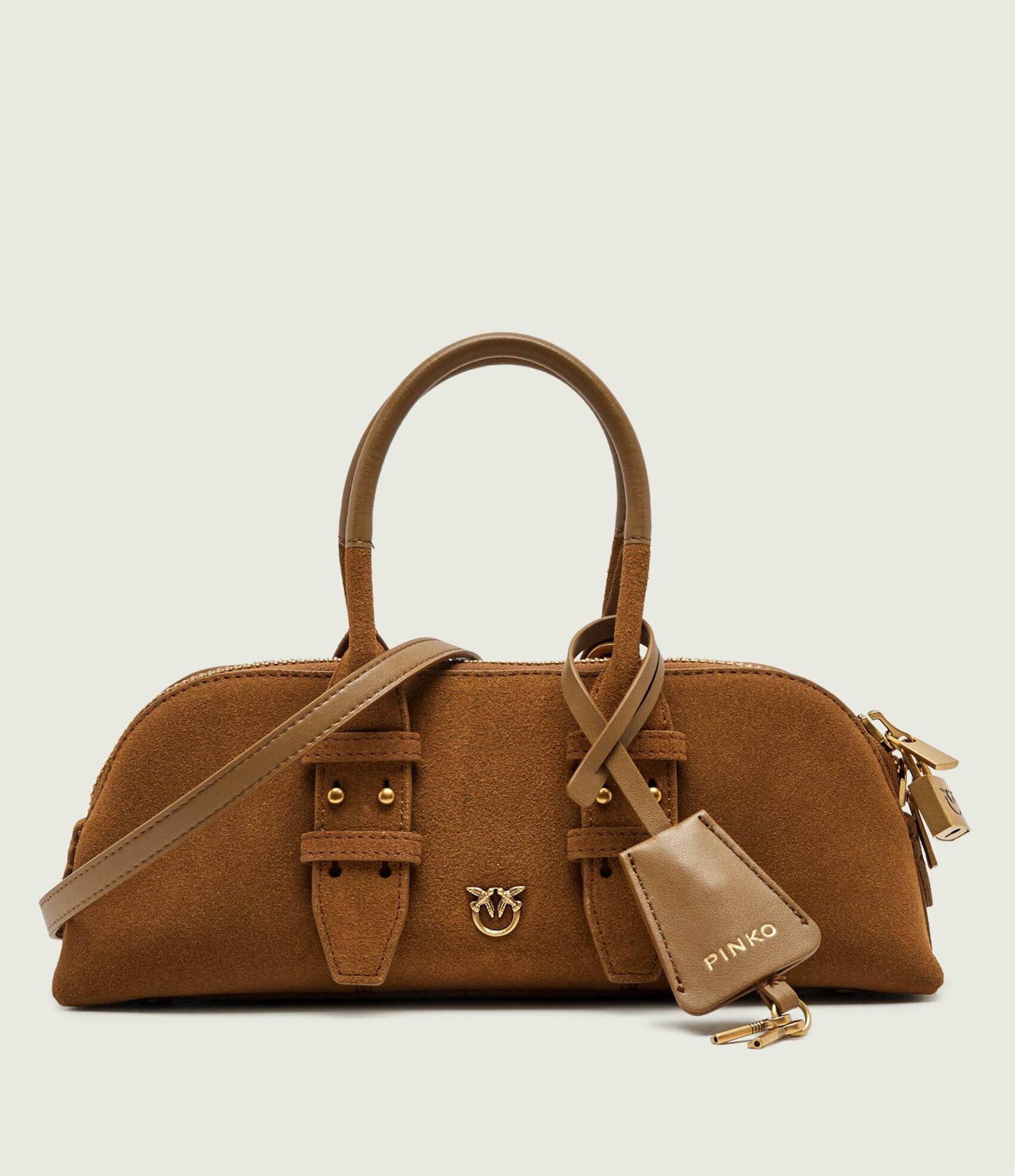 Pinko Cufăr Bowling Bag Horizontal | piele întoarsă