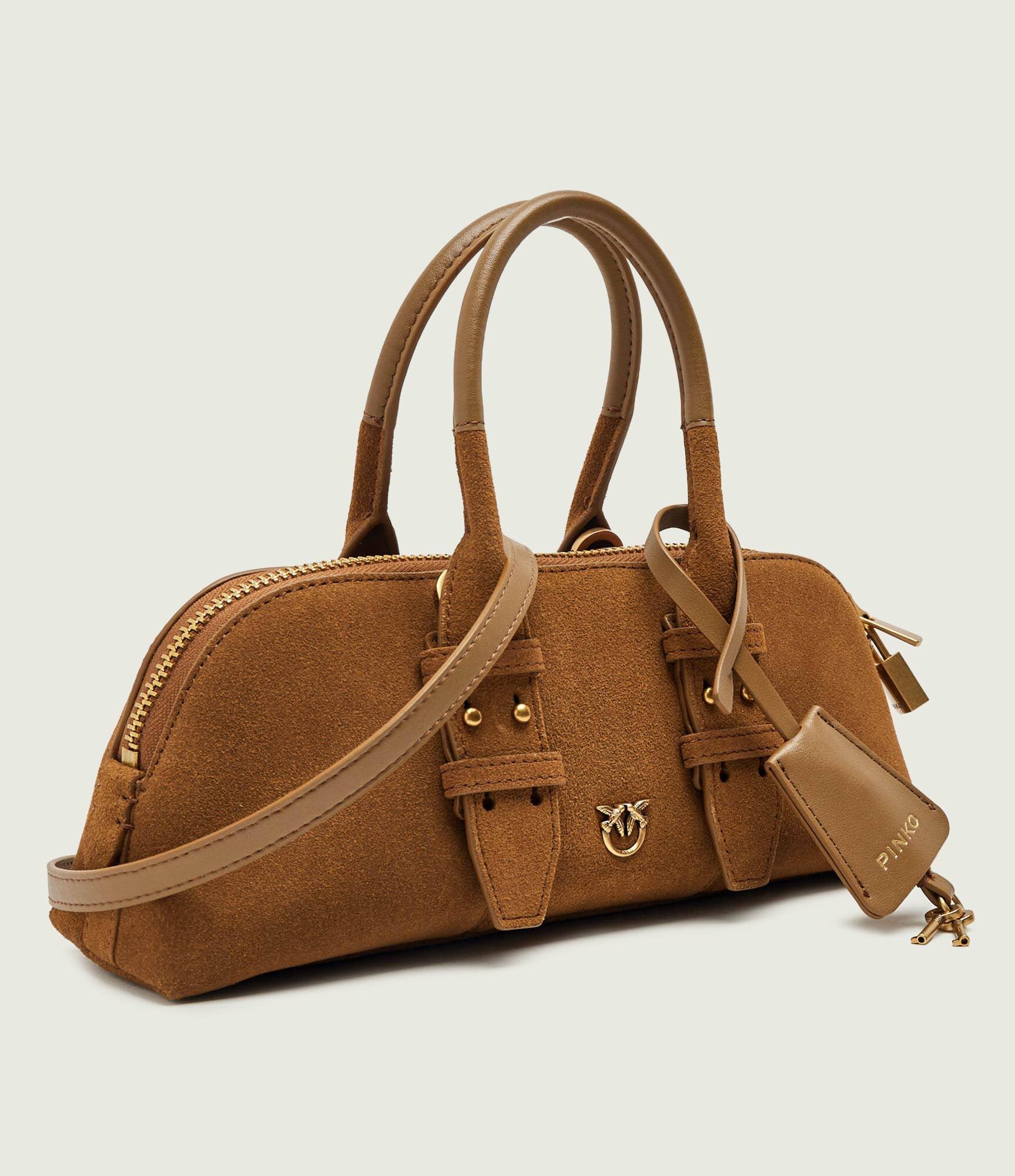 Pinko Cufăr Bowling Bag Horizontal | piele întoarsă
