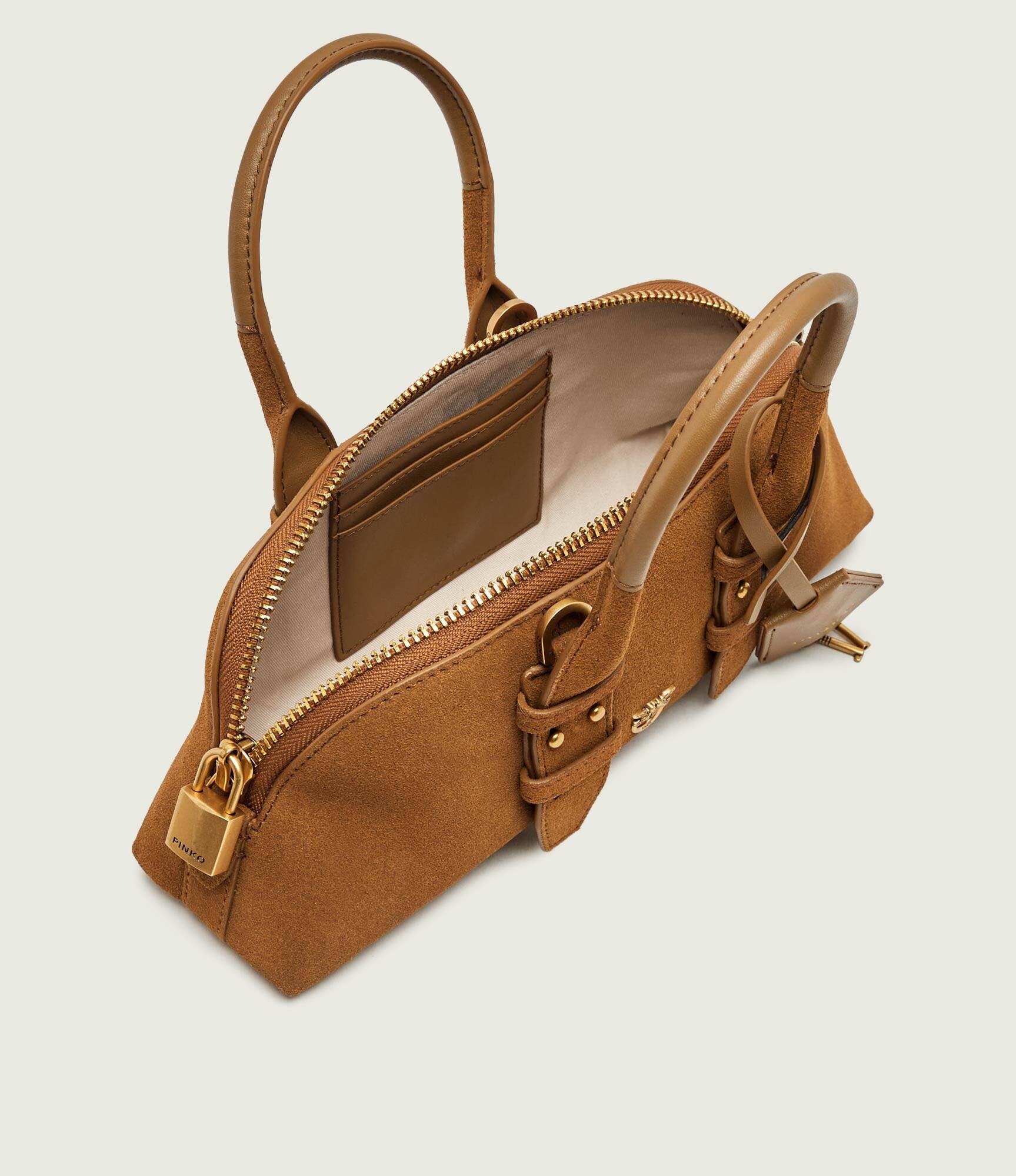 Pinko Cufăr Bowling Bag Horizontal | piele întoarsă