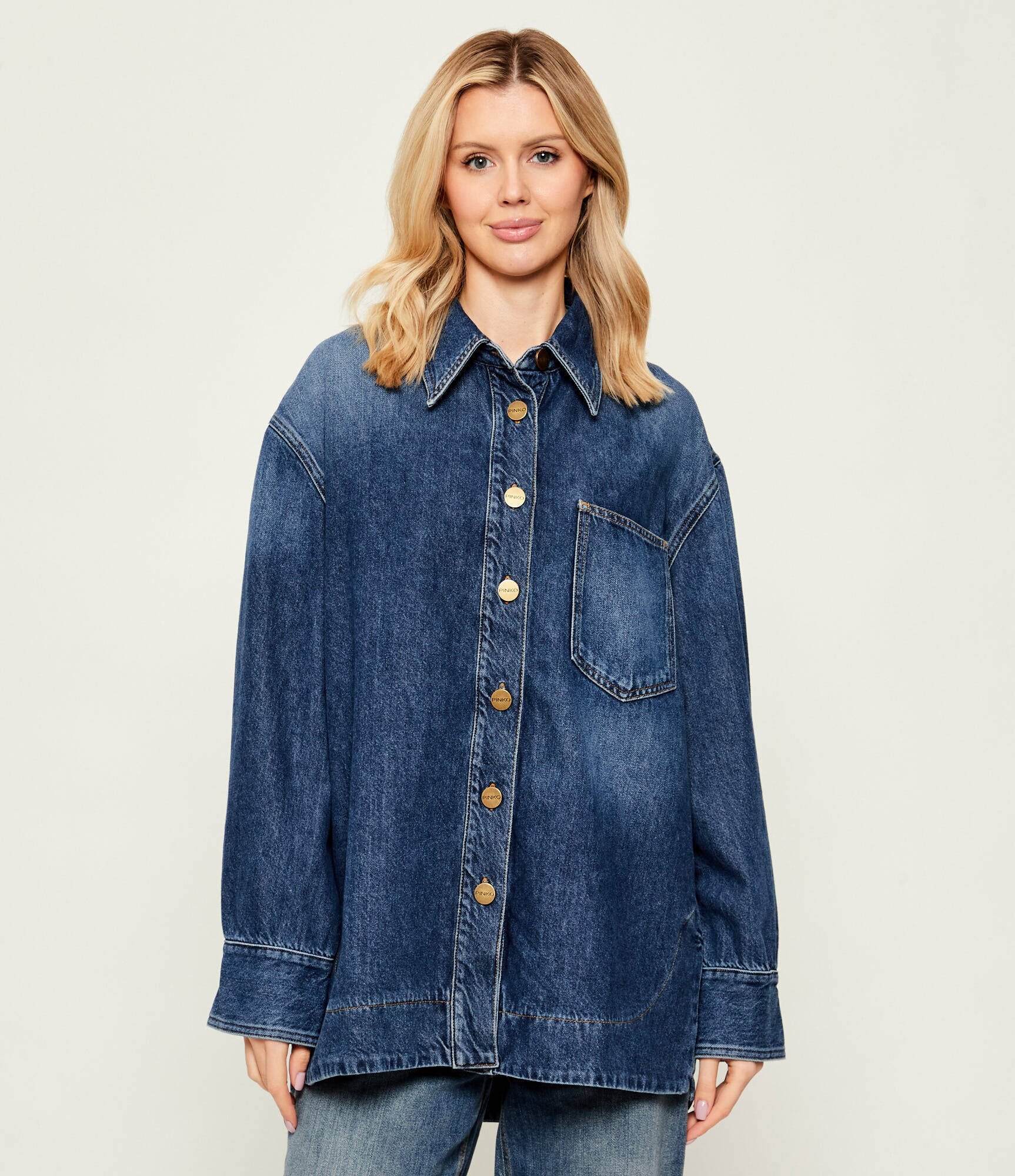 Pinko De blugi cămașă Olivastro | Oversize fit