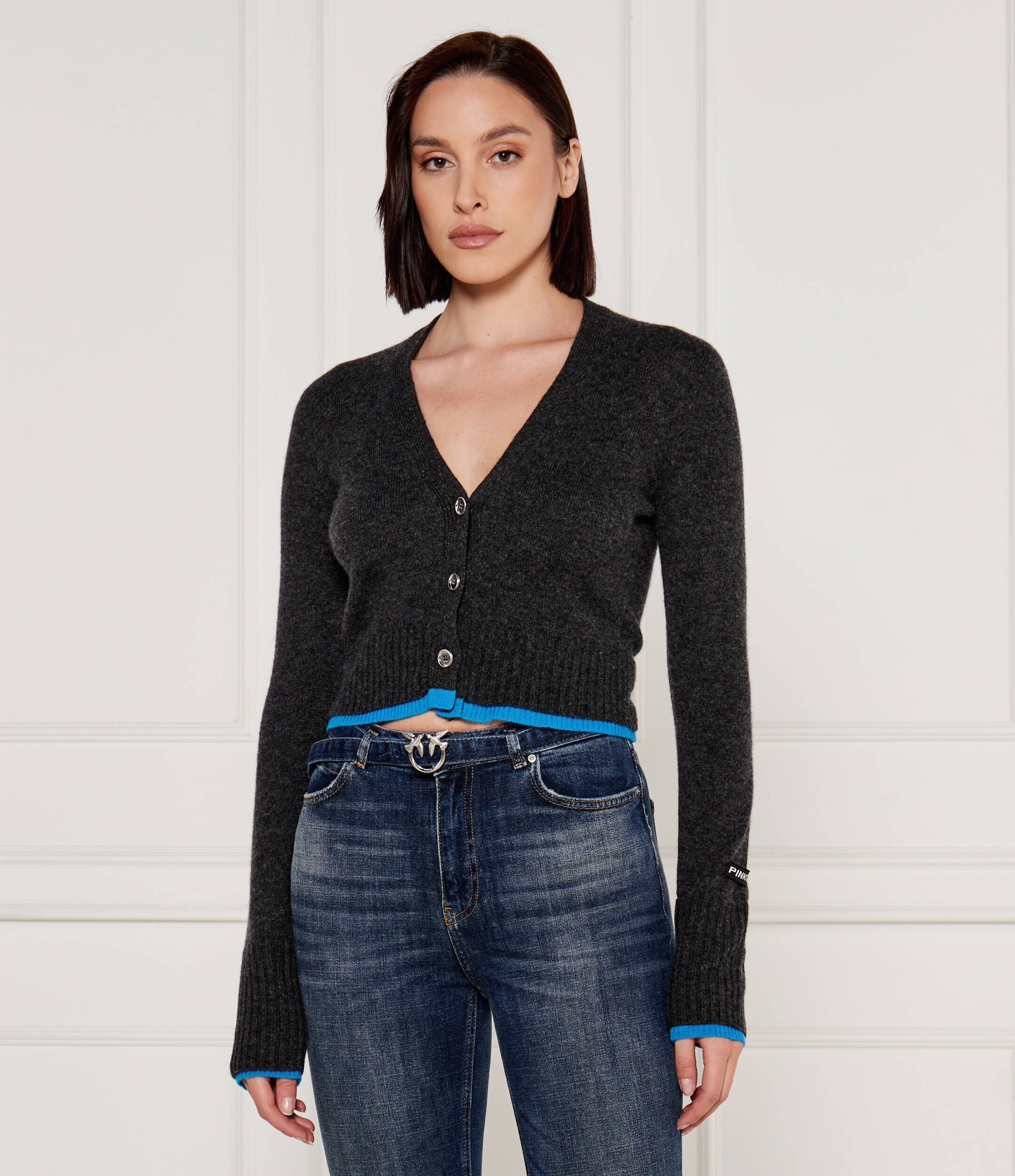 Pinko De lână cardigan CHAUSIE | Cropped Fit cu adaos de cașmir