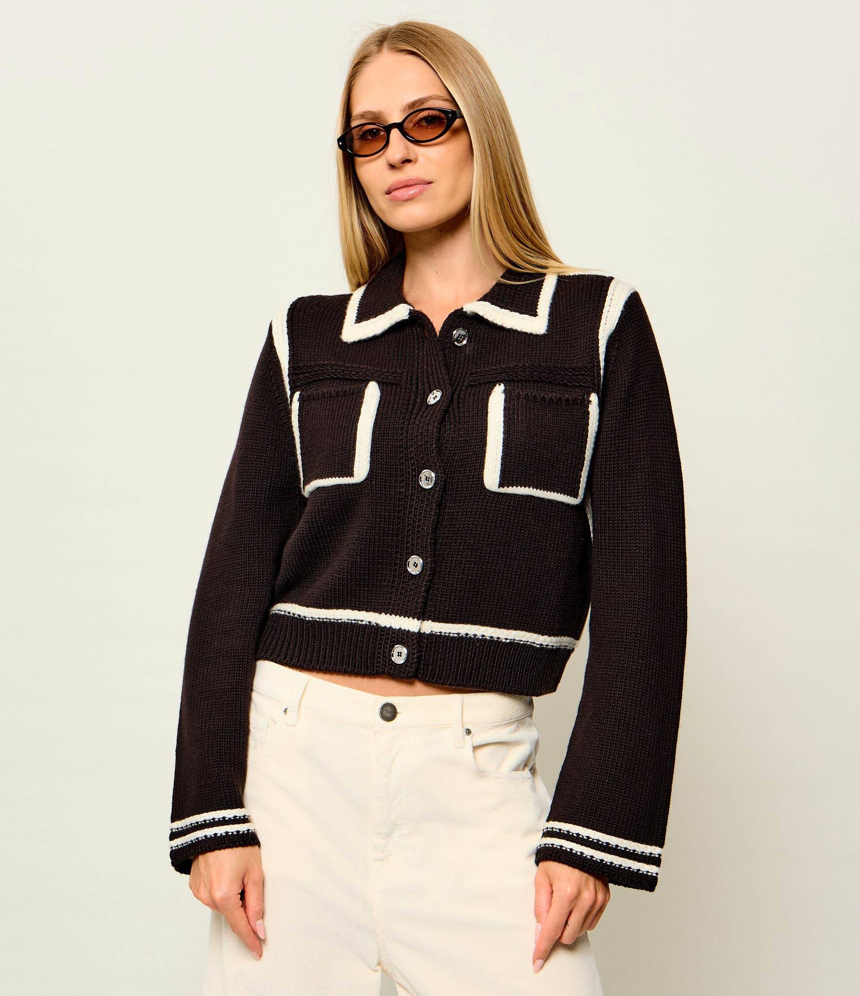 Pinko De lână cardigan New Sulcis | Cropped Fit