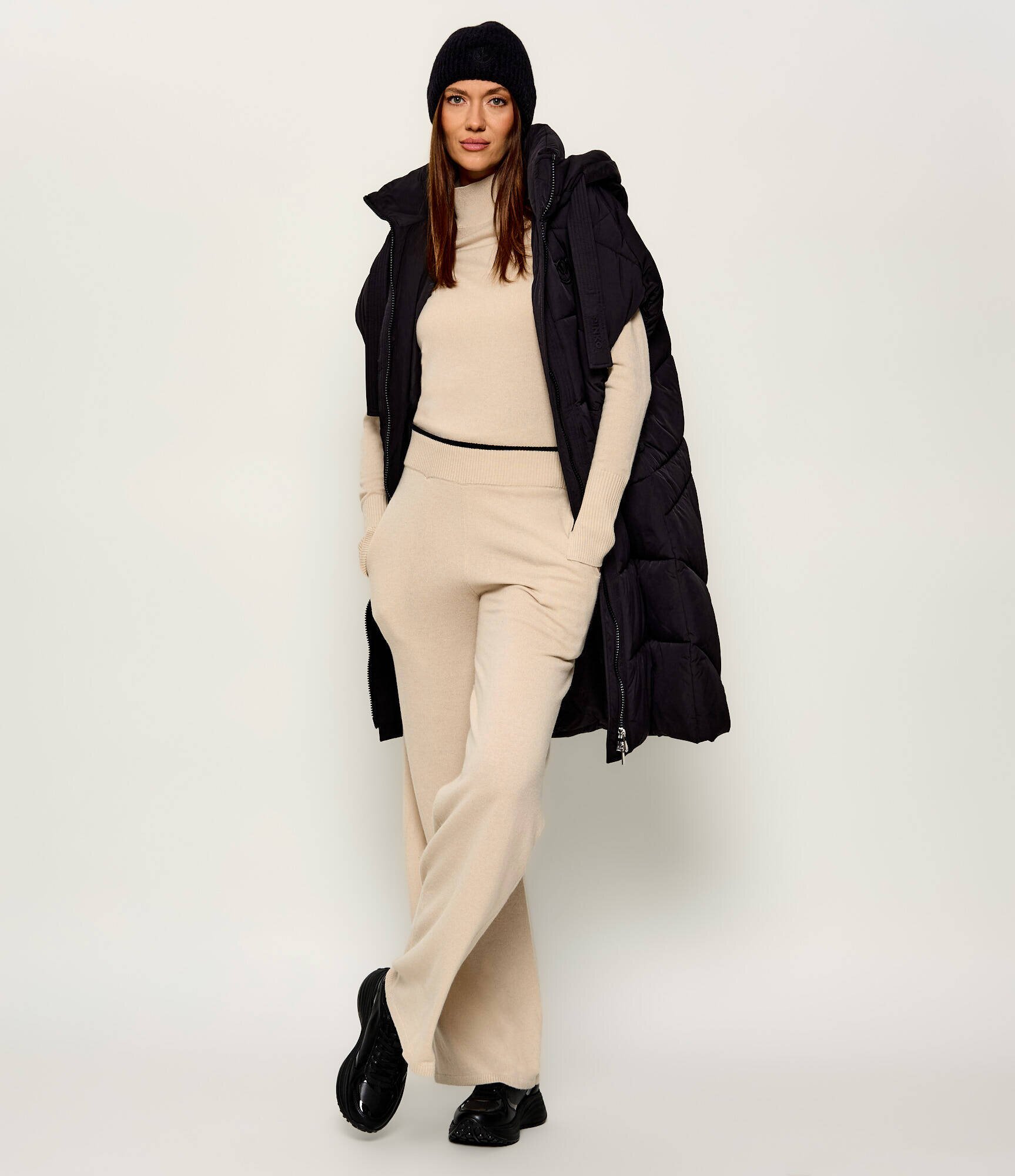 Pinko De lână pantaloni de tricot Siviglia | Loose fit cu adaos de cașmir