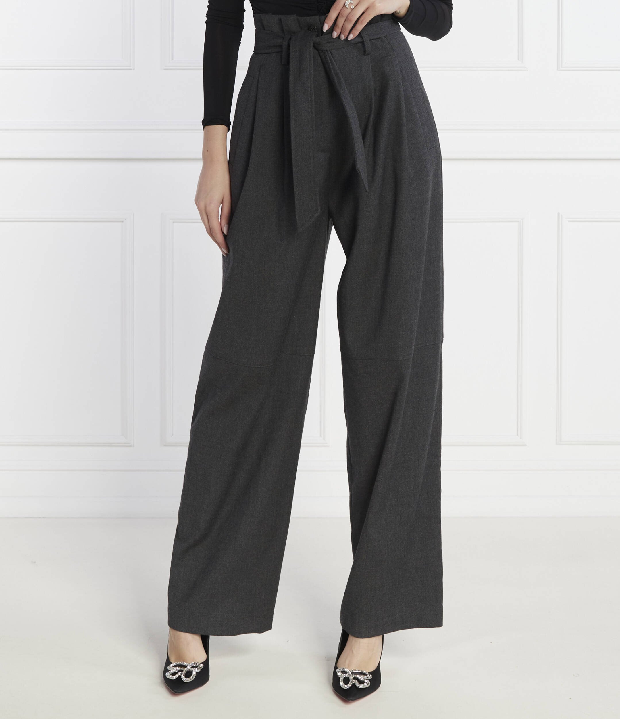 Pinko De lână pantaloni | Loose fit