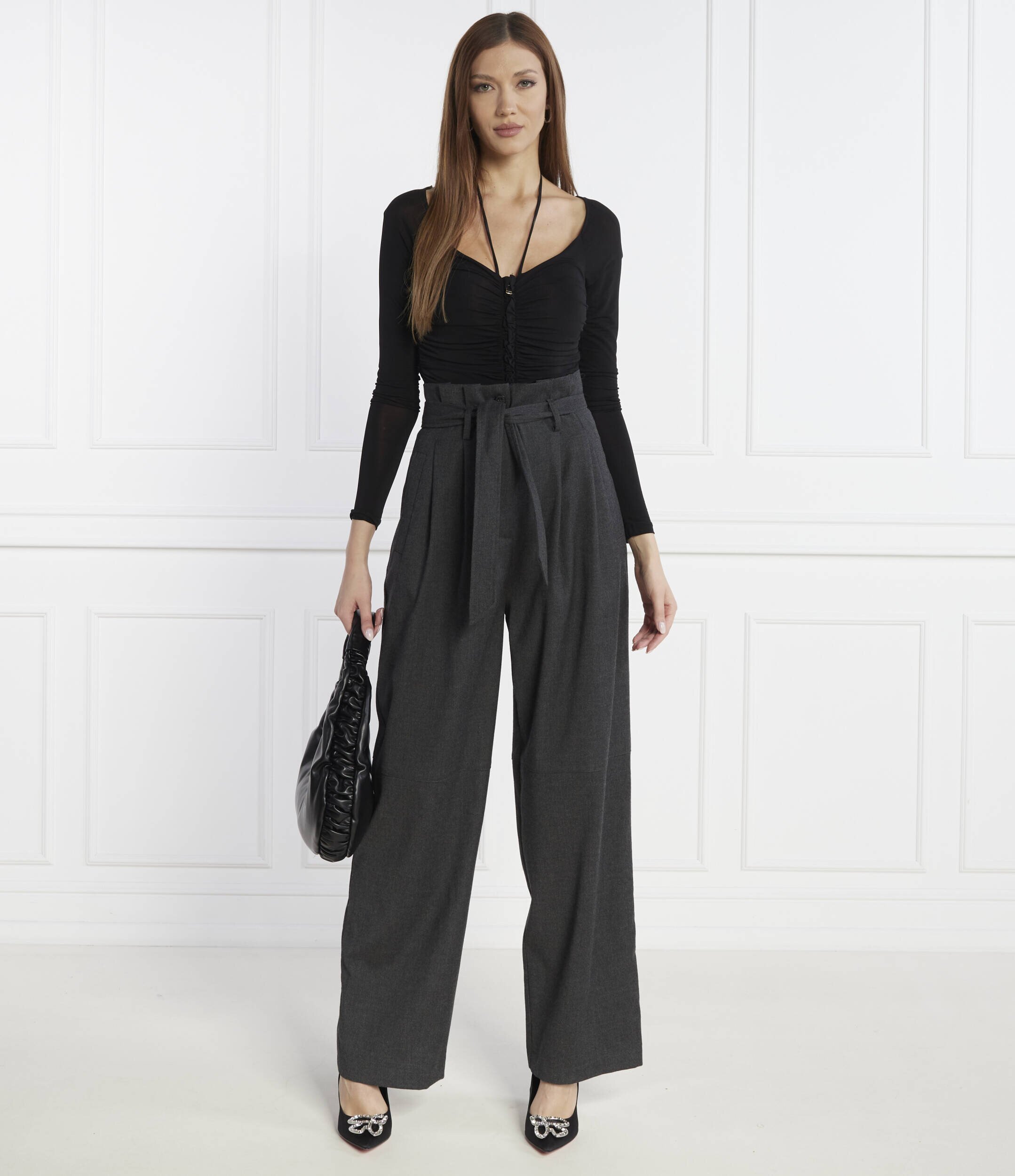 Pinko De lână pantaloni | Loose fit