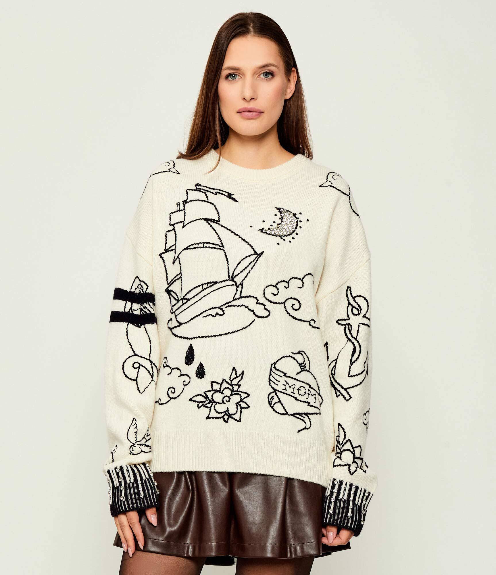 Pinko De lână pulover Andros | Loose fit