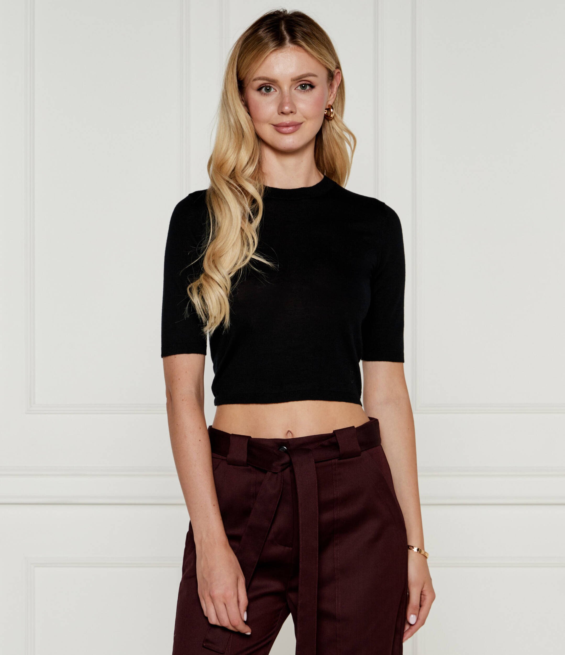 Pinko De lână pulover | Cropped Fit