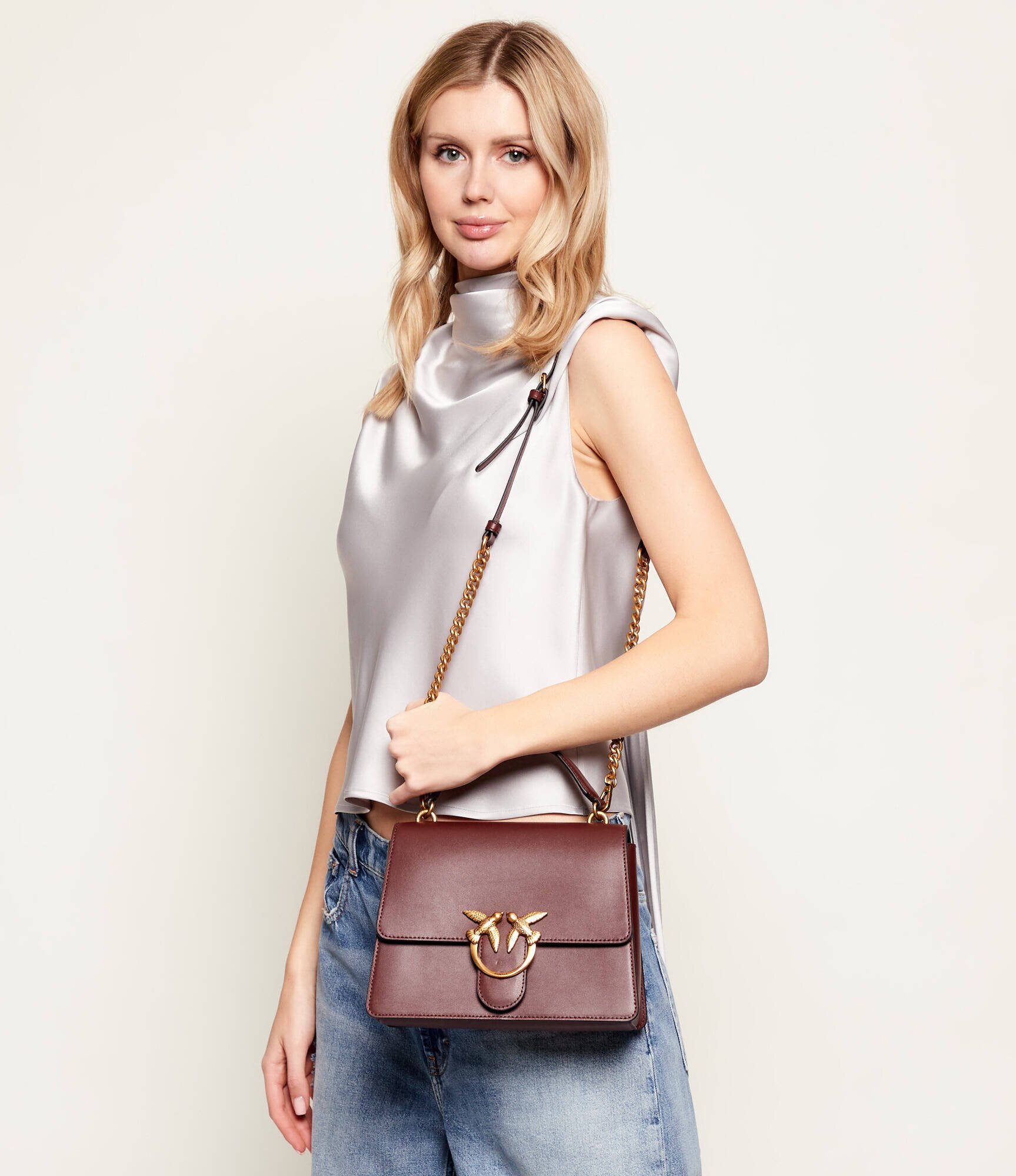 Pinko De piele cufăr LOVE ONE