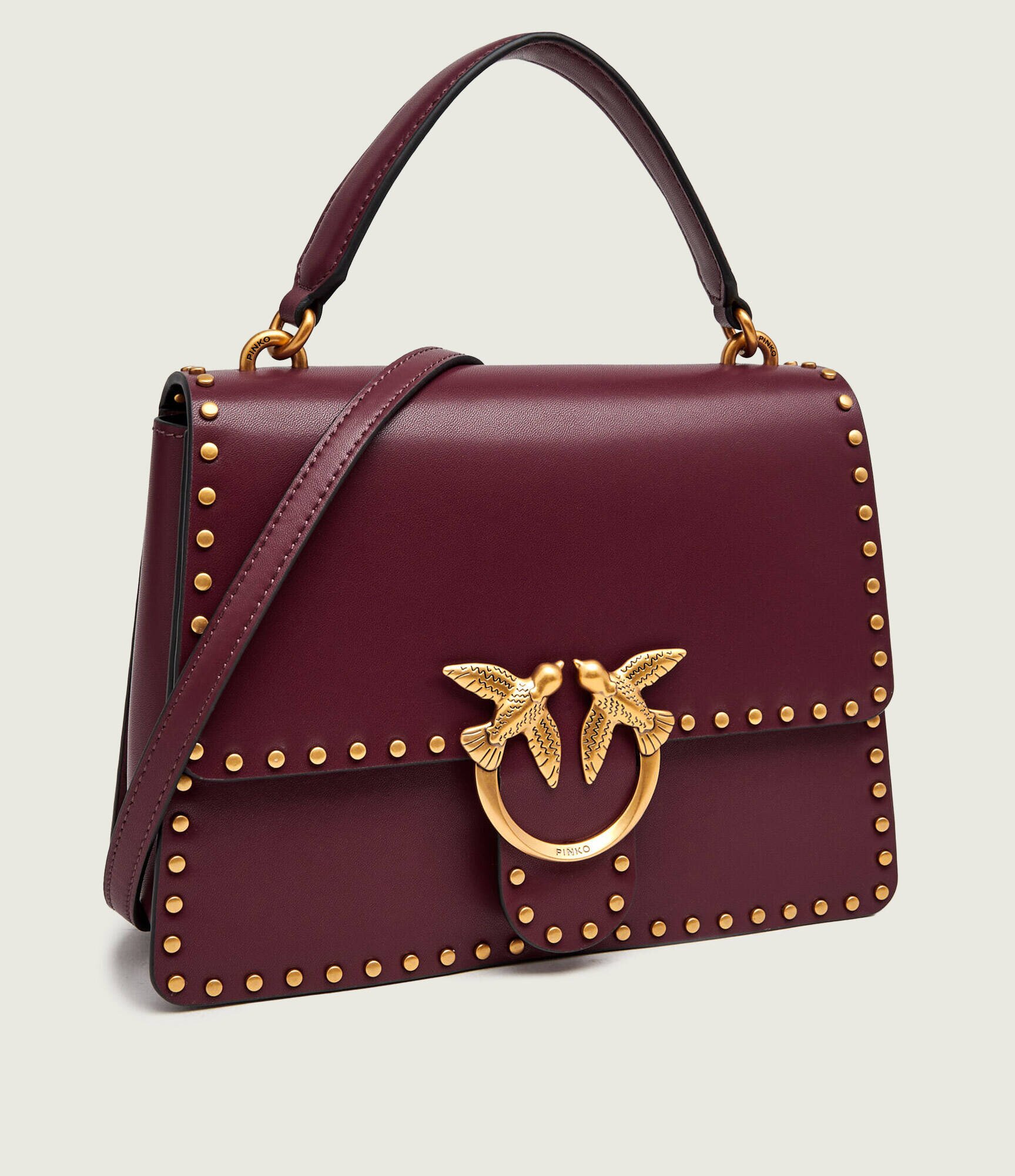 Pinko De piele cufăr top Handle Classic Light