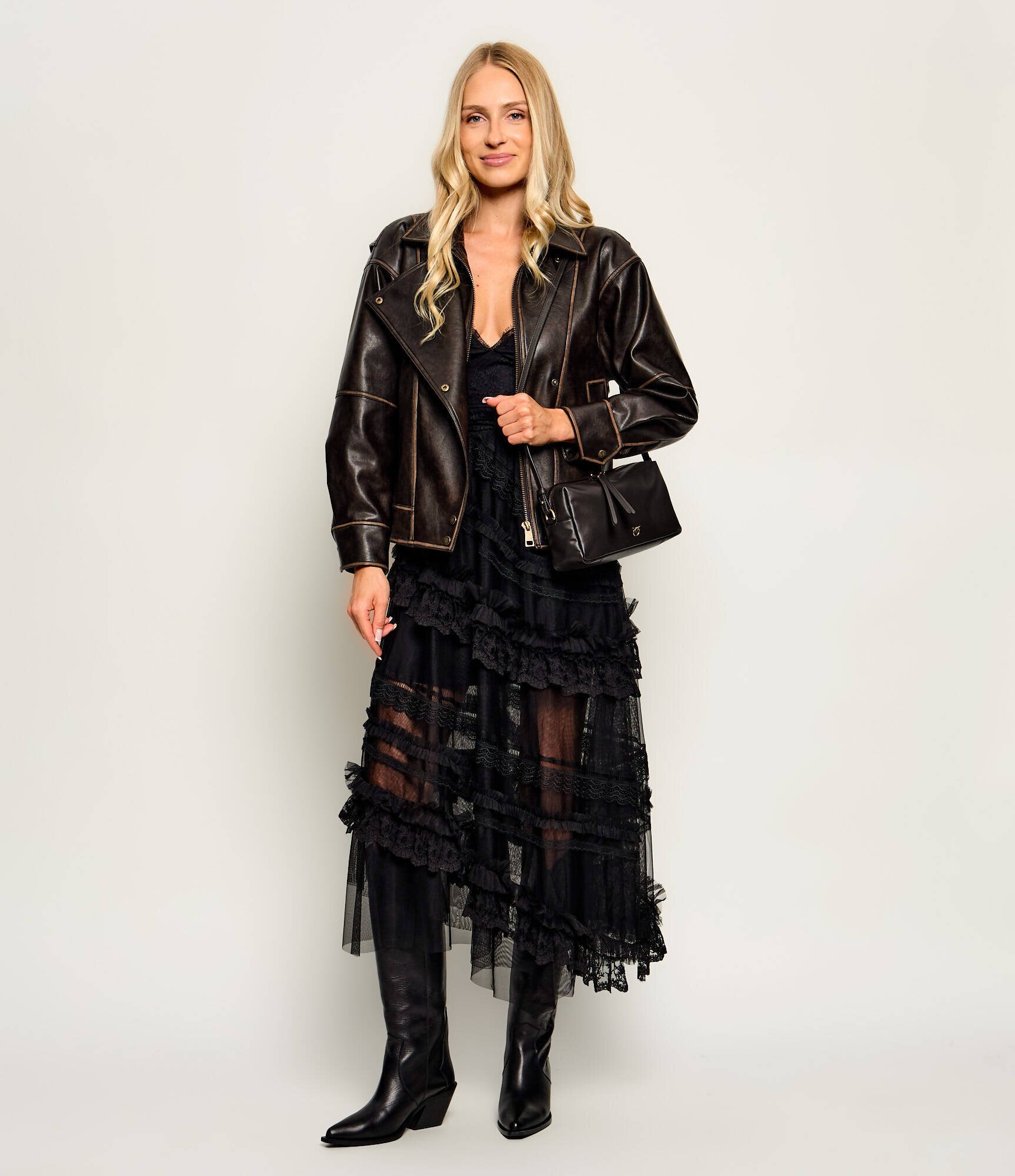 Pinko De piele geantă pe umăr Bauletto