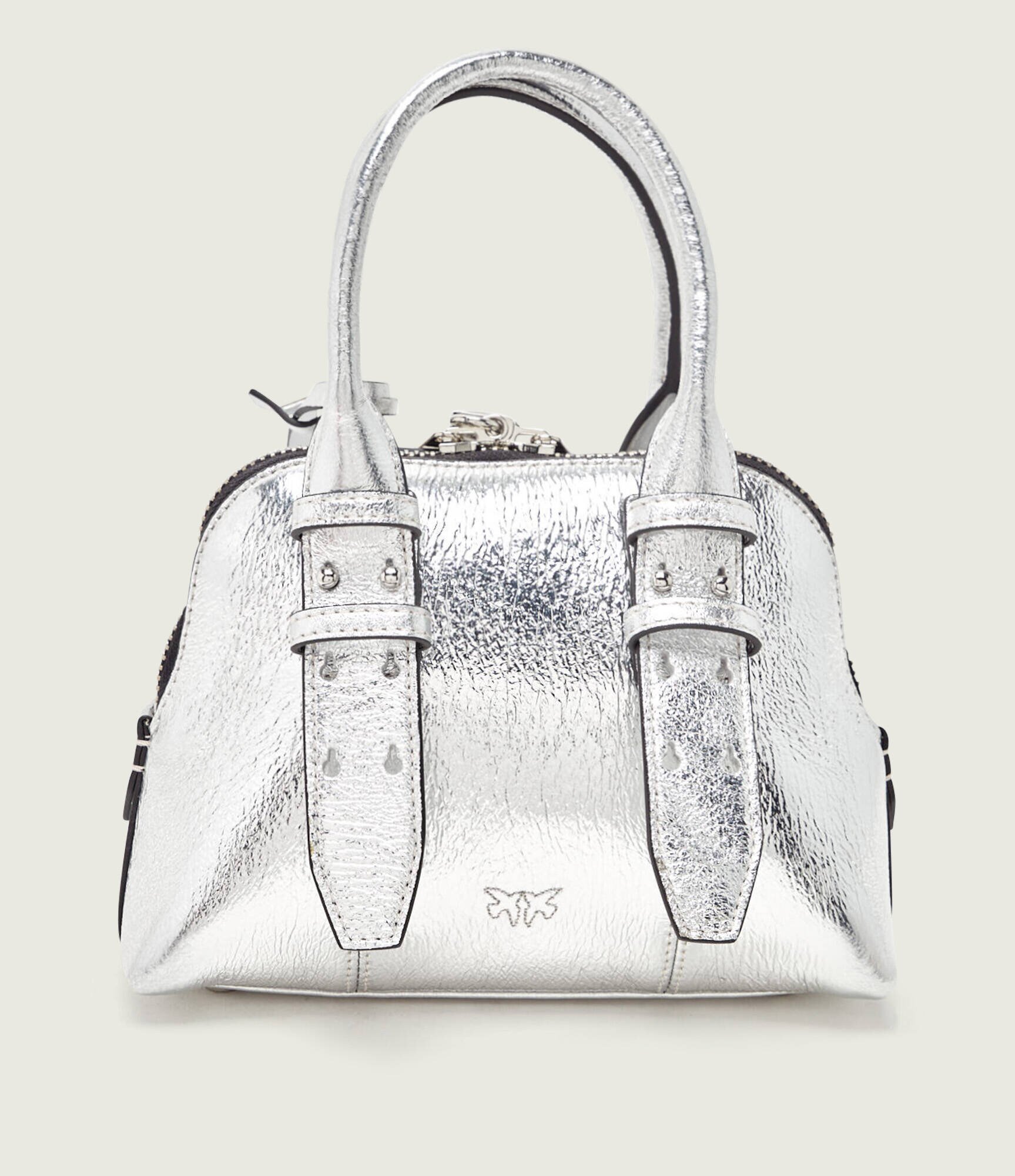 Pinko De piele geantă pe umăr BOWLING BAG ZIP MINI