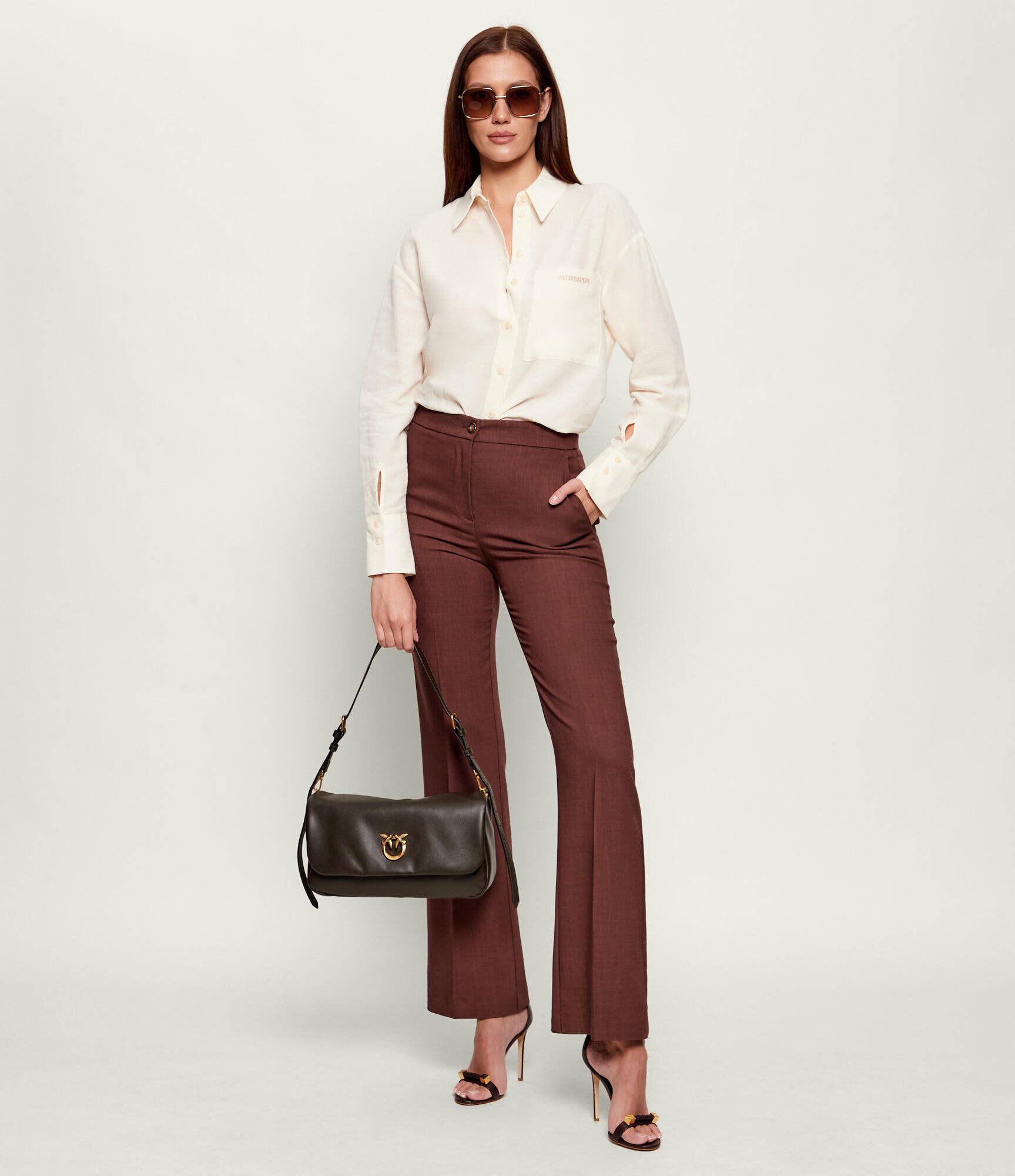 Pinko De piele geantă pe umăr CLICK SOFT