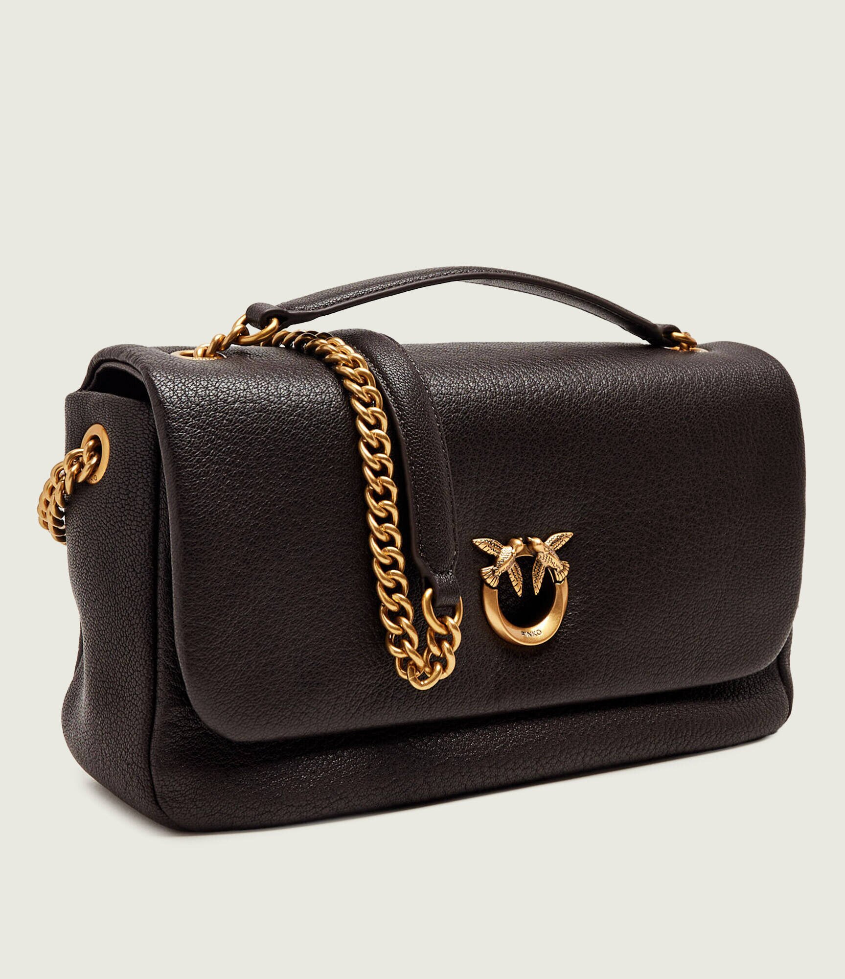 Pinko De piele geantă pe umăr Click Soft Horizontal Chain