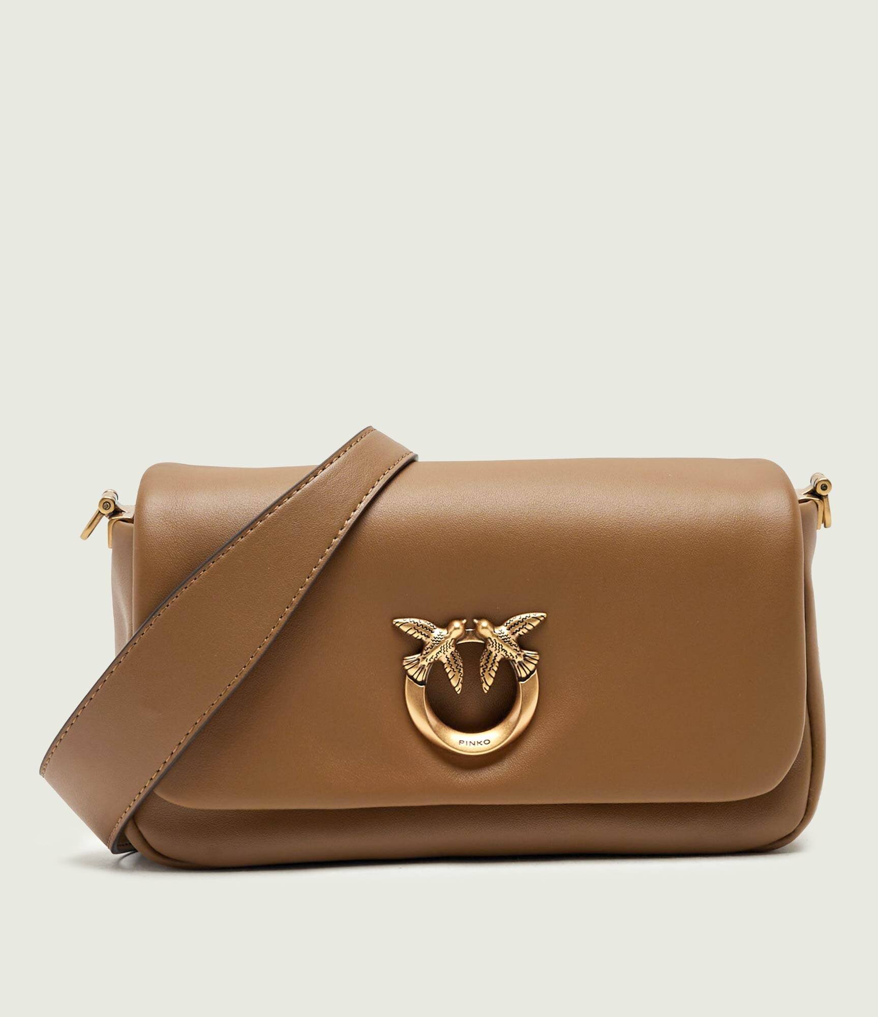 Pinko De piele geantă pe umăr Click Soft Horizontal Mini