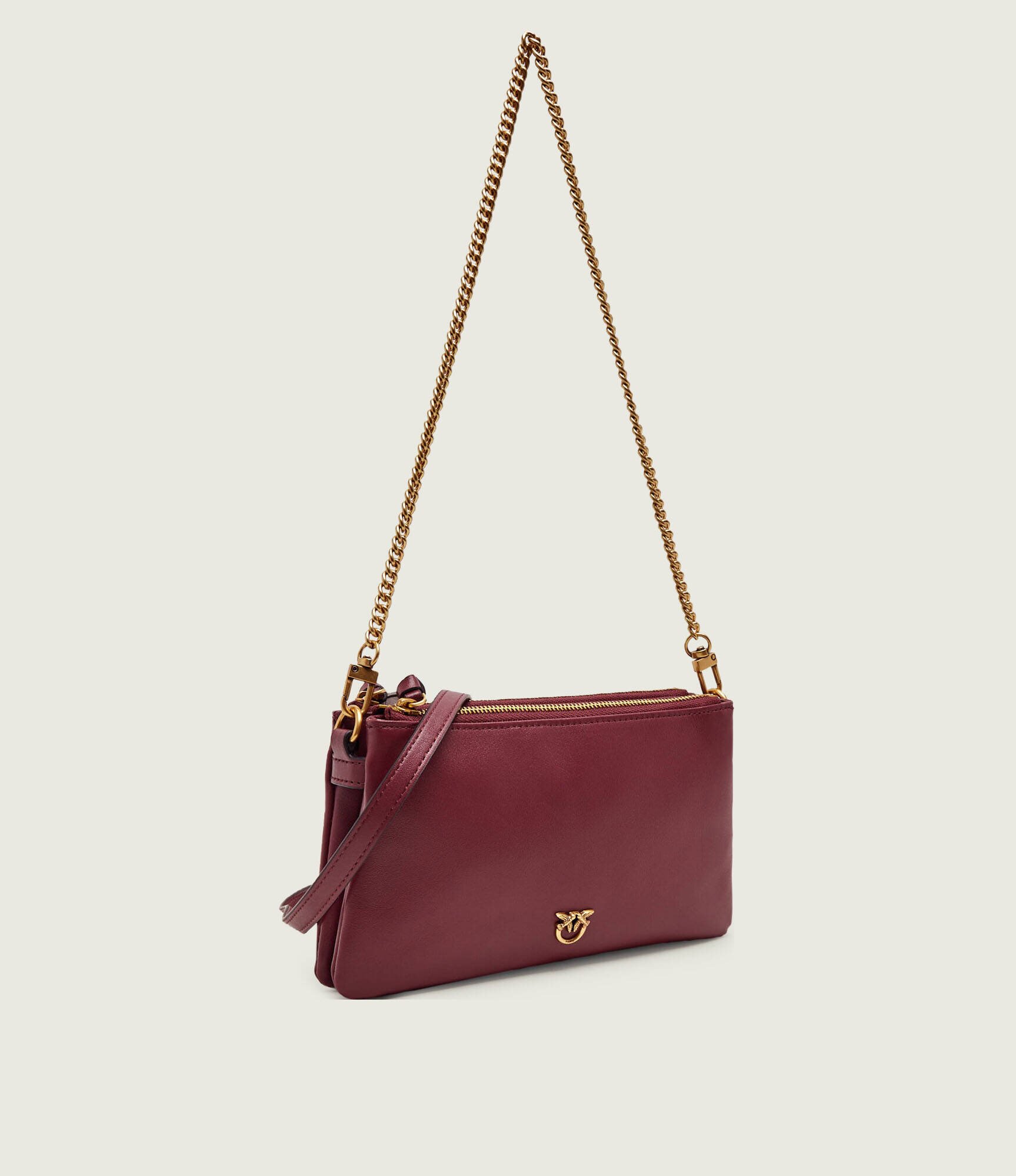 Pinko De piele geantă pe umăr Double Mini