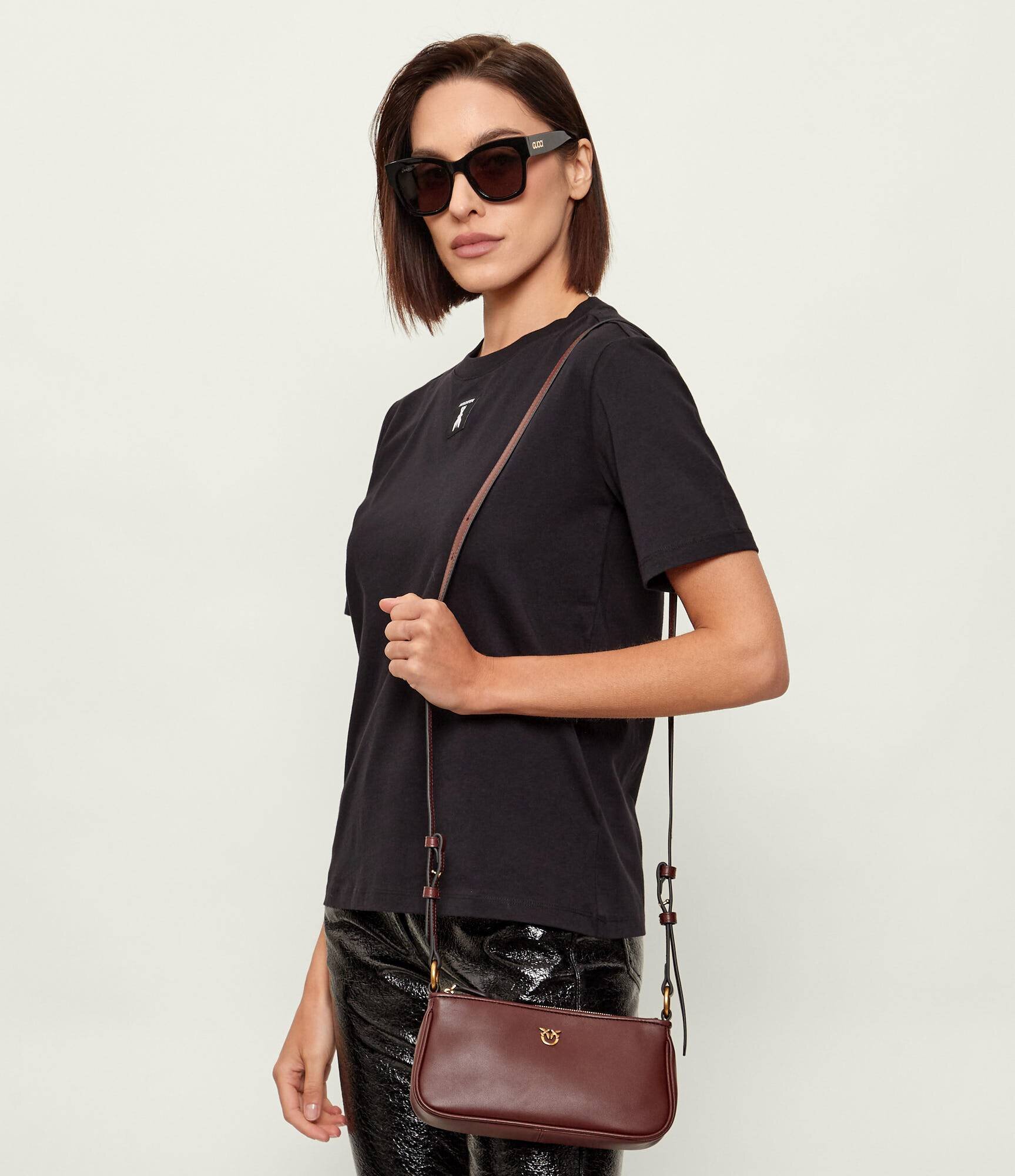 Pinko De piele geantă pe umăr HALF MOON