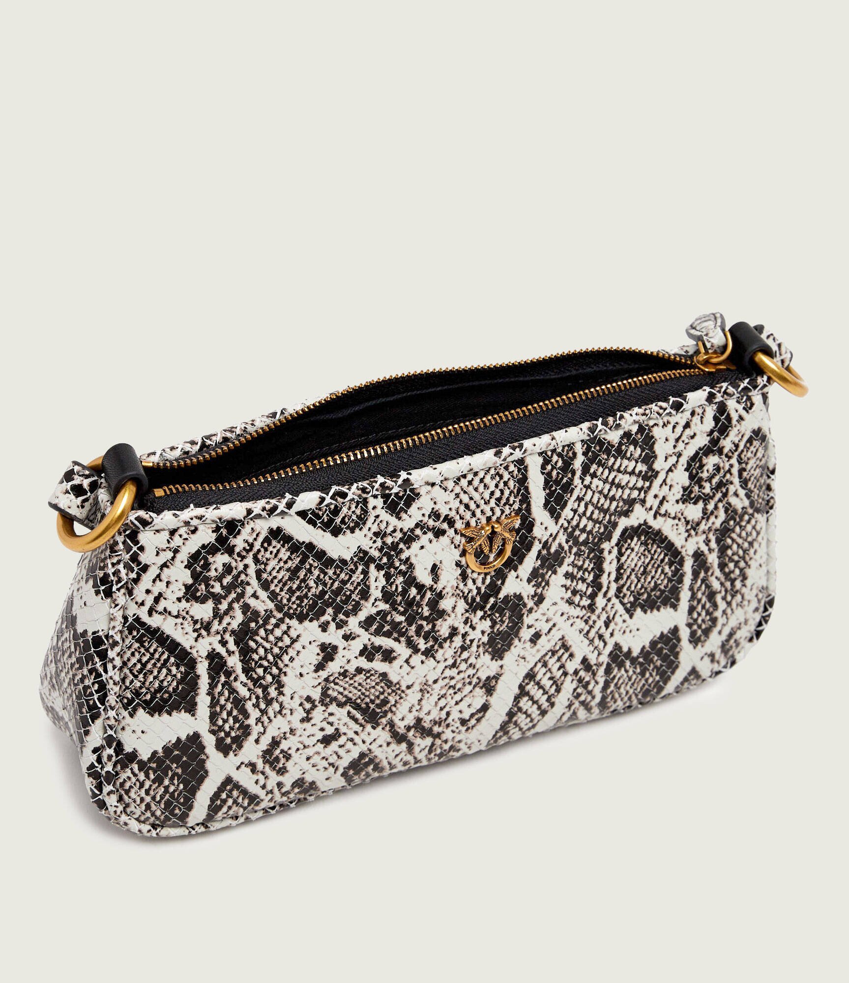 Pinko De piele geantă pe umăr Half Moon Horizontal Mini