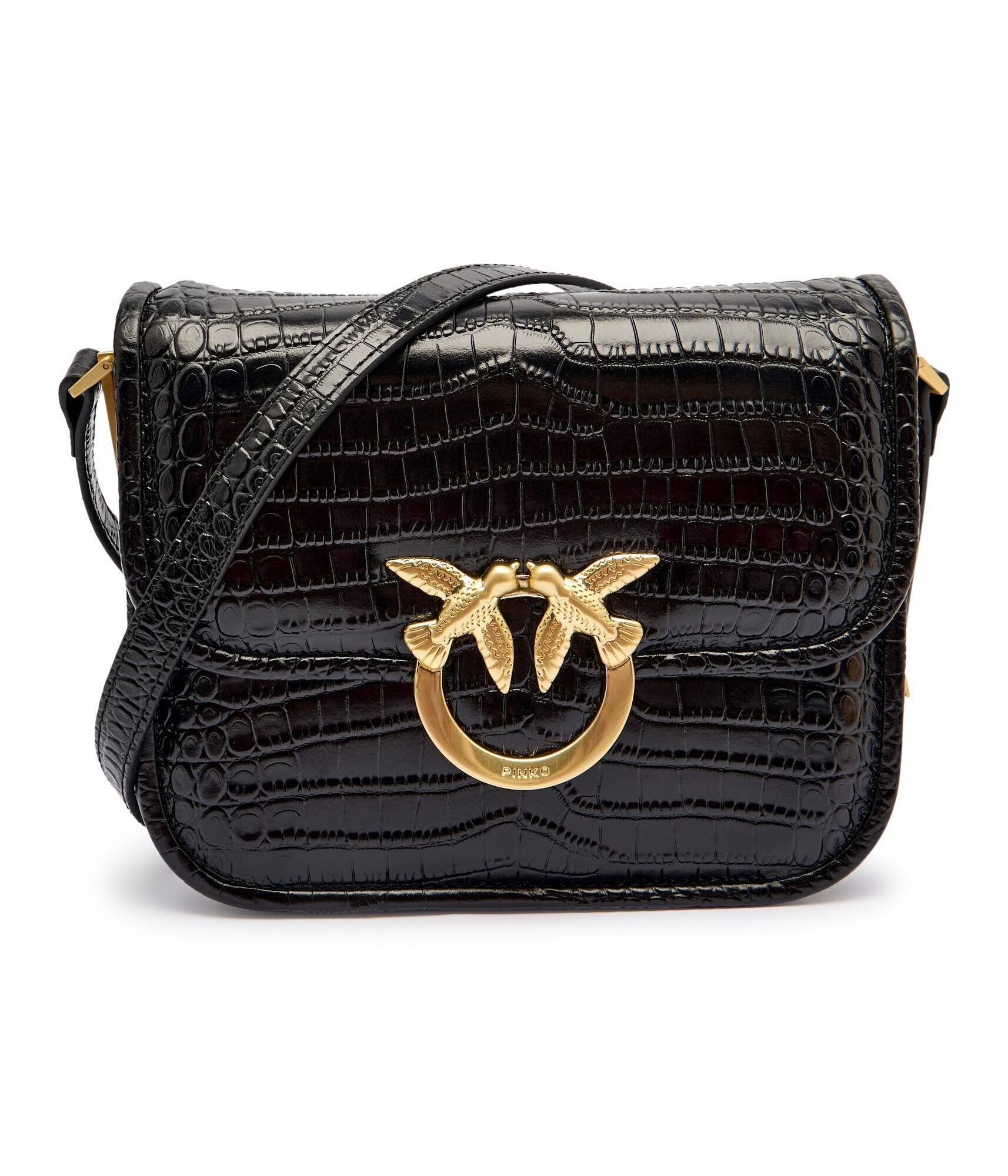 Pinko De piele geantă pe umăr Love Box Bag Fl Mini