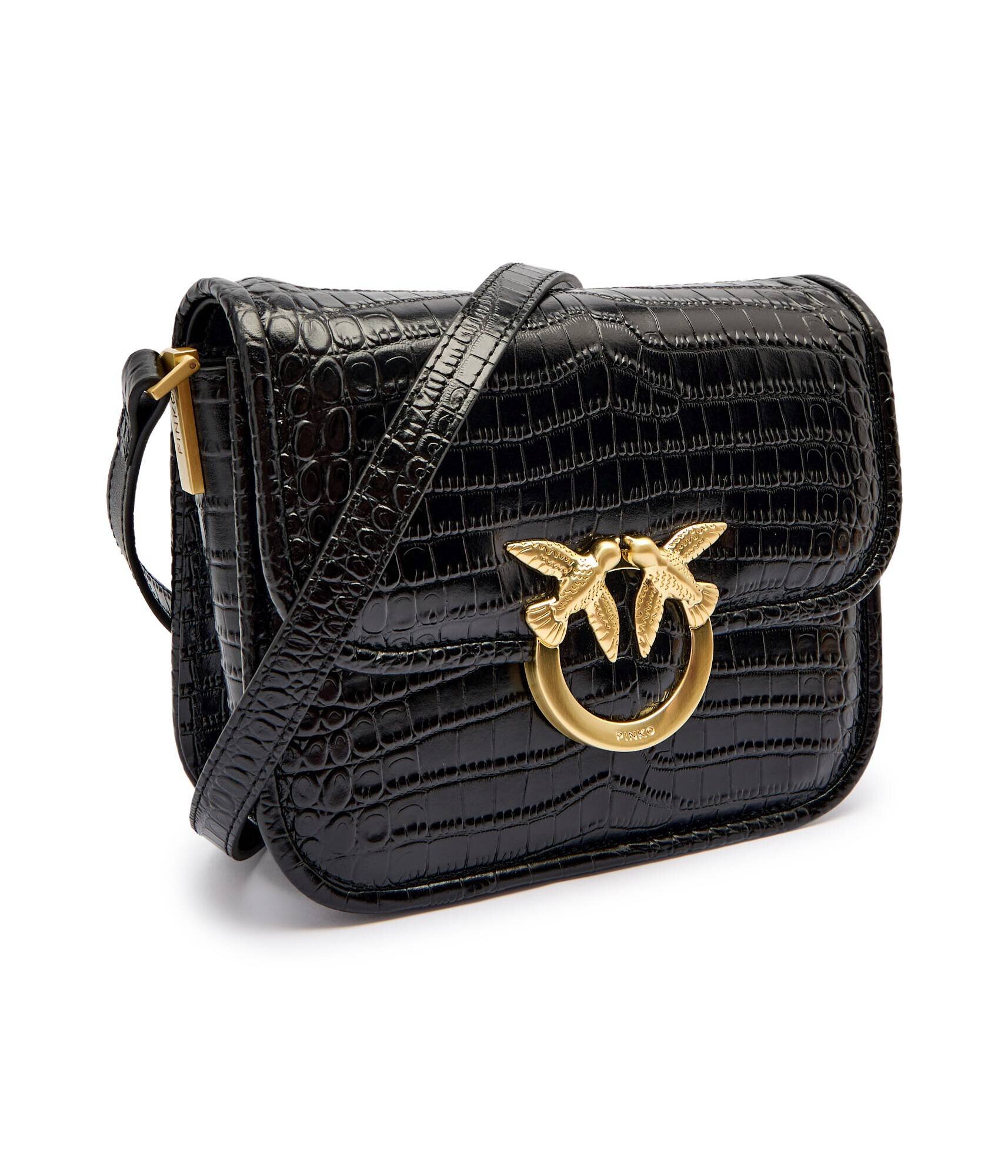 Pinko De piele geantă pe umăr Love Box Bag Fl Mini