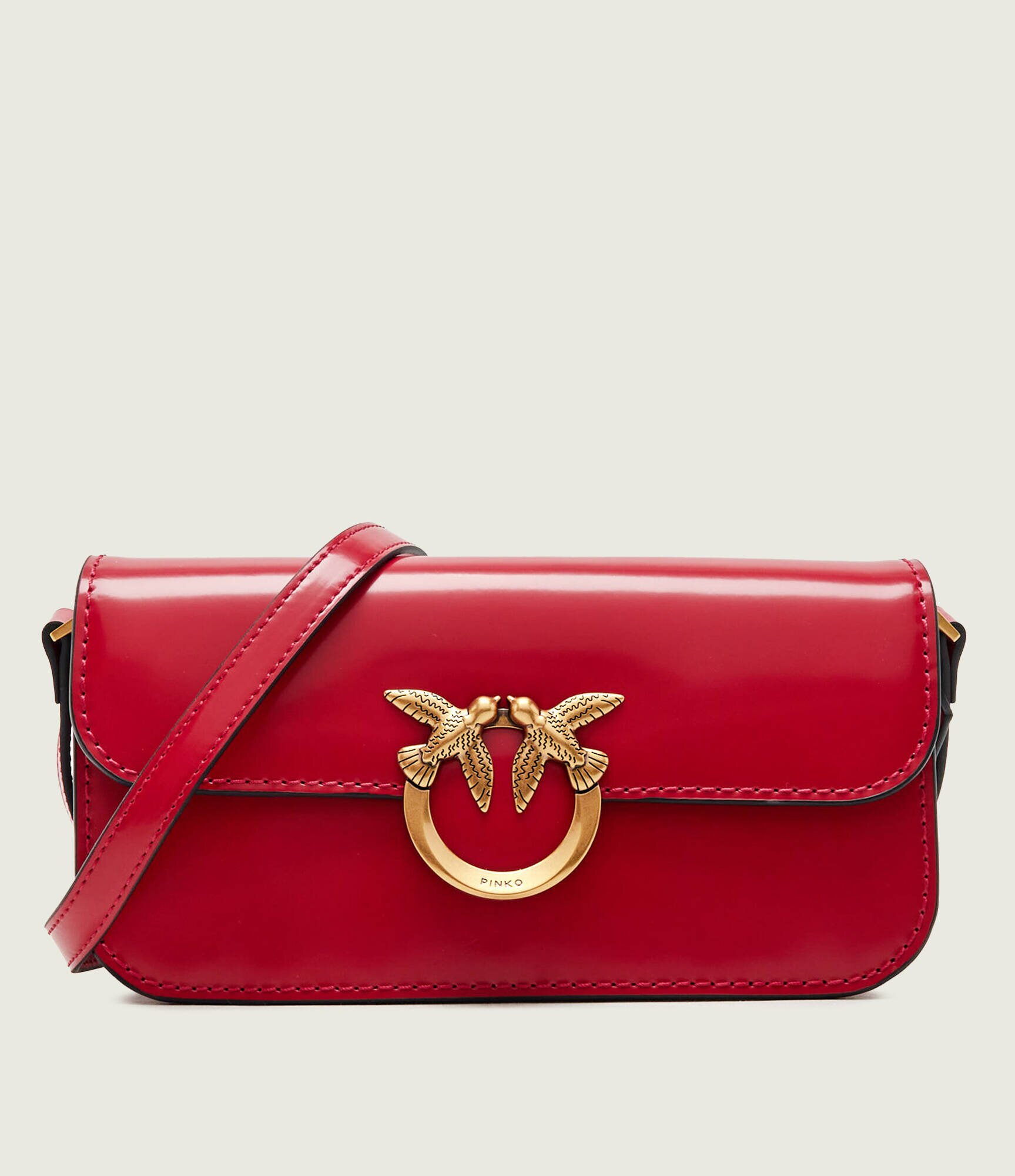 Pinko De piele geantă pe umăr Love Box Horizontal