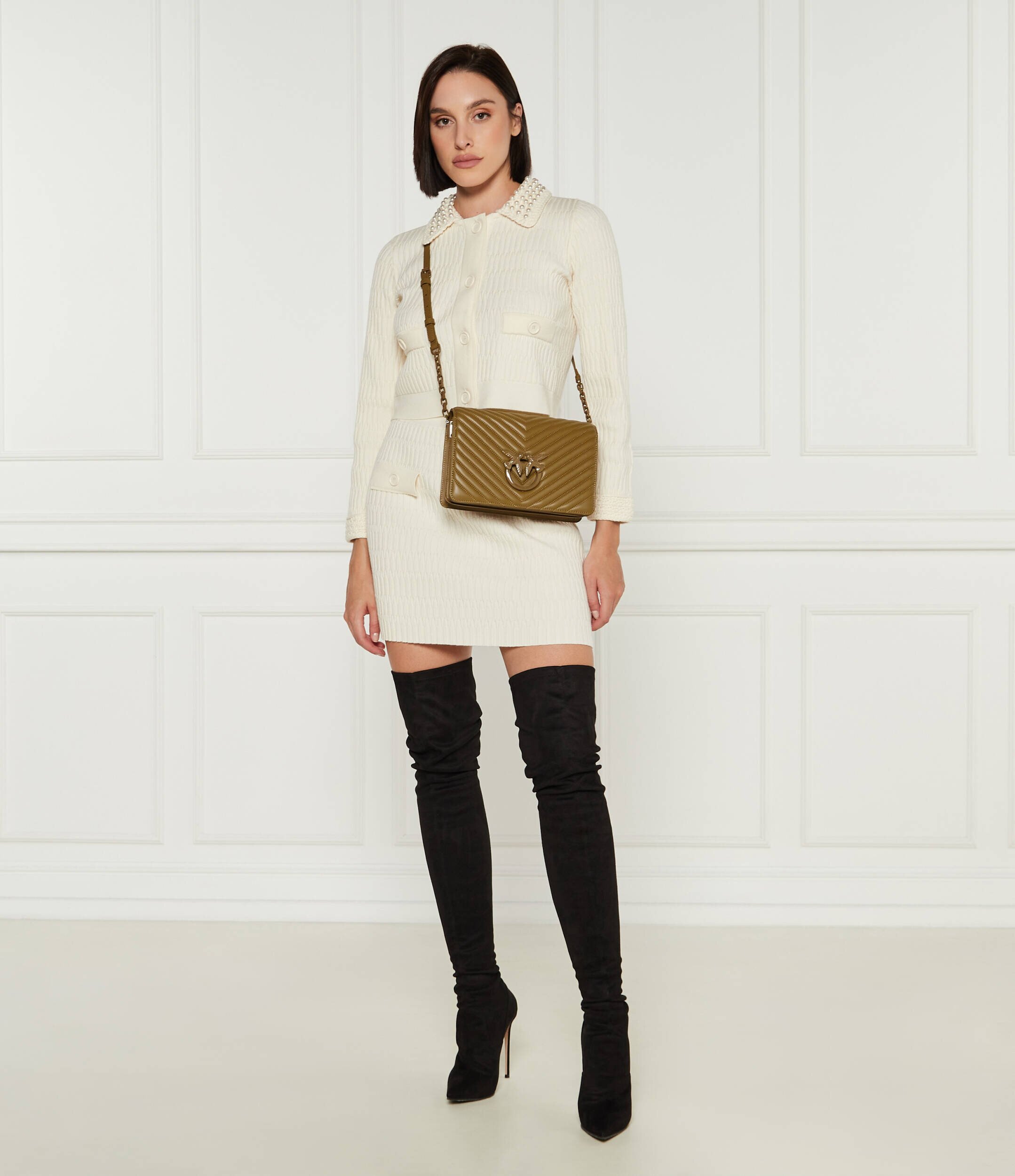 Pinko De piele geantă pe umăr Love Click Classic