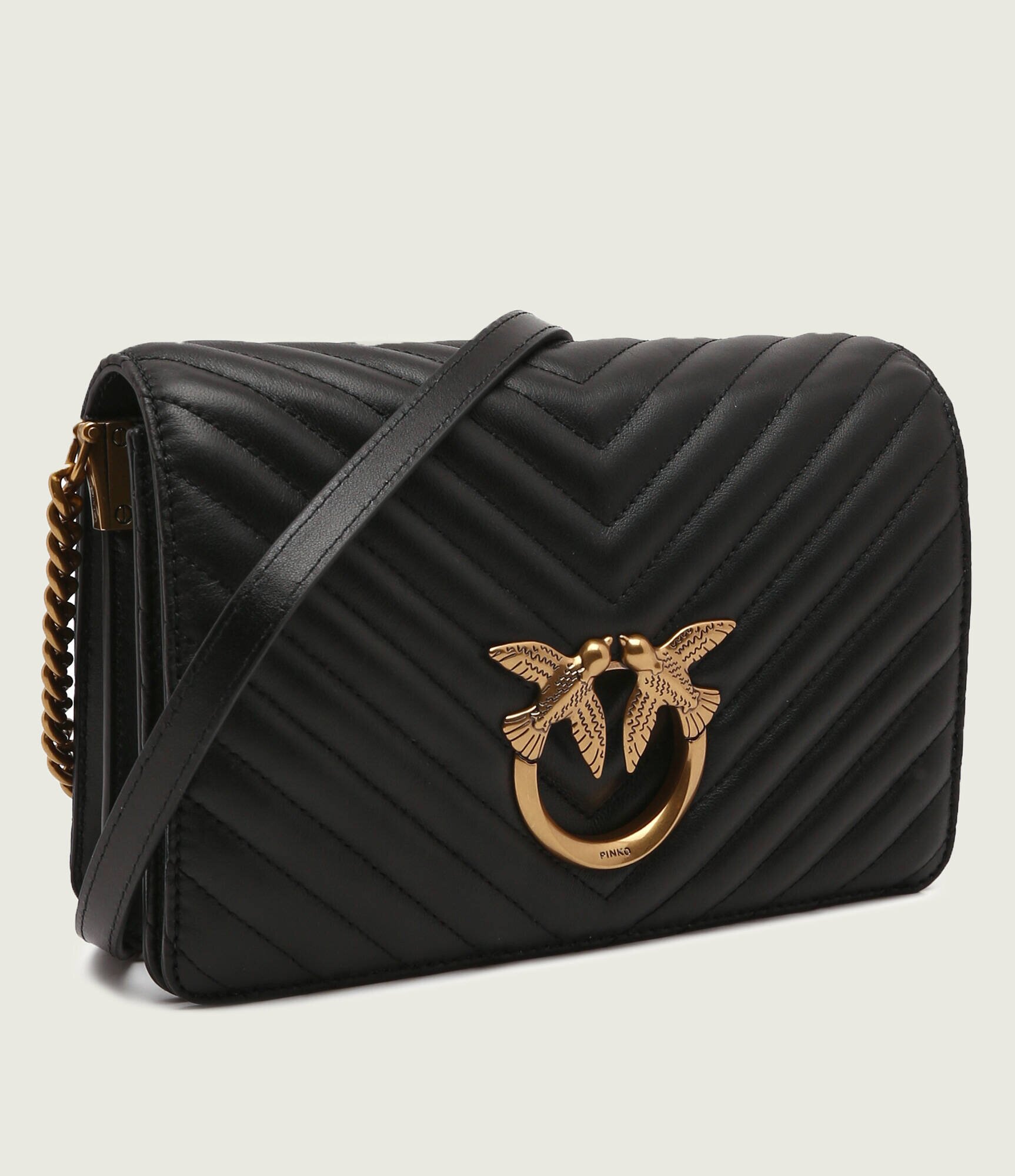 Pinko De piele geantă pe umăr Love Click Classic